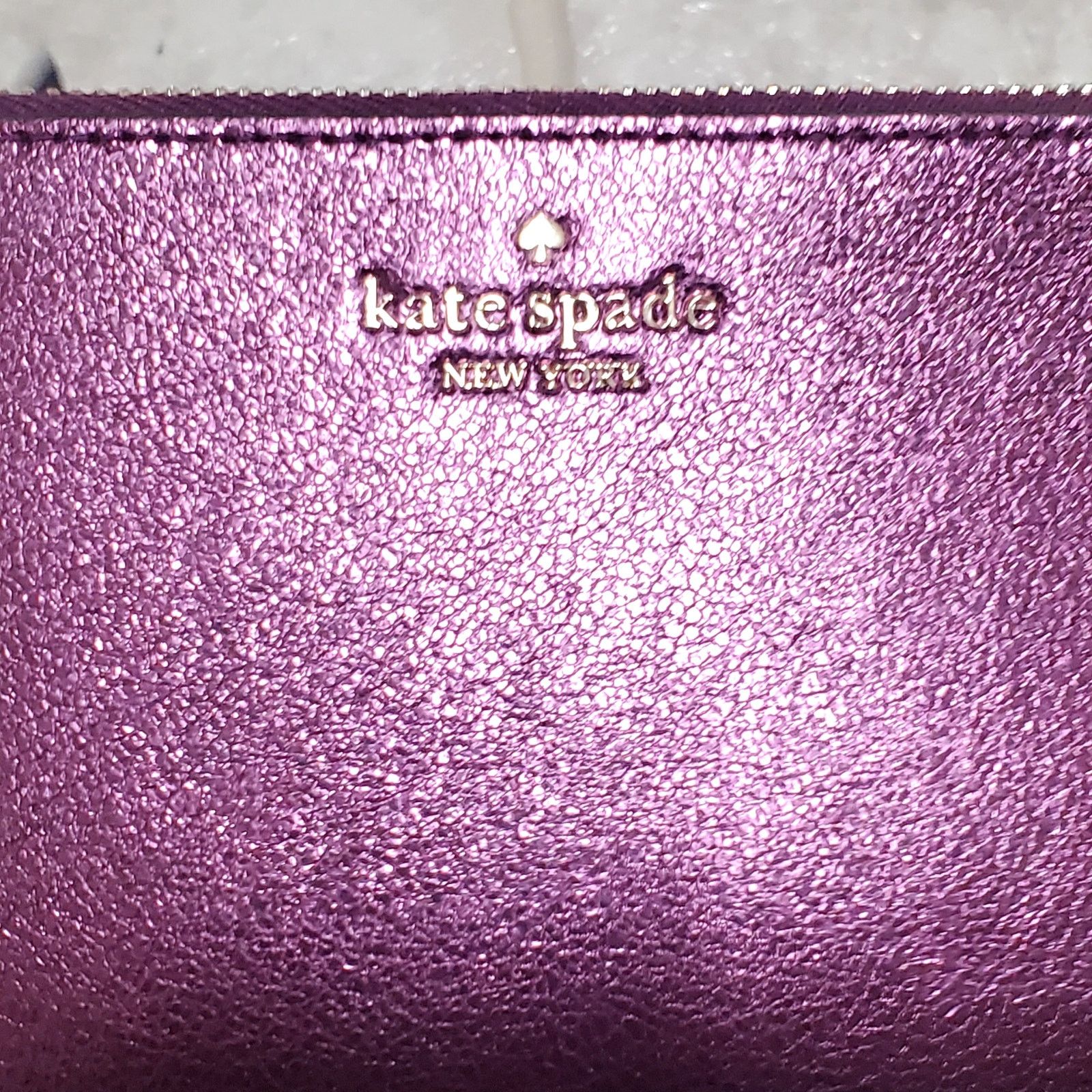 Kate Spade Kate Spade Lucy Small L-Zip Wristlet Dark Raspberry Metallic Size ONE SIZE - 3 Thumbnail