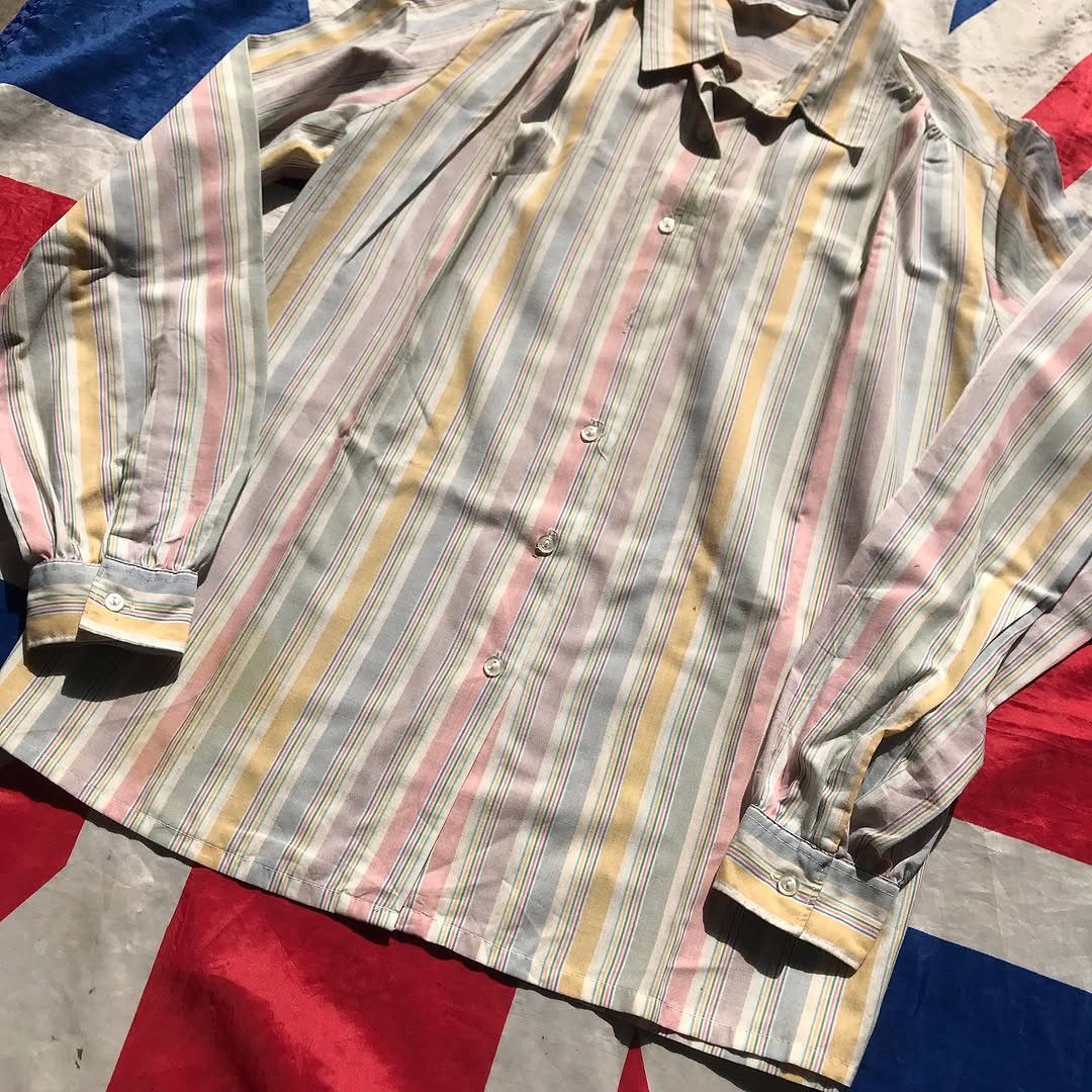 JCPenney × Vintage Vintage 70s Penney Jc Penney Candy Stripes Dagger colar Size US M / EU 48-50 / 2 - 4 Thumbnail