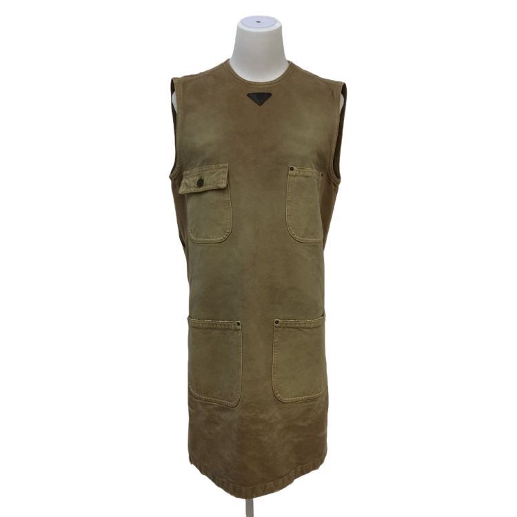 Prada Prada Tan Cotton Utility Dress Size 38 Size XS / US 0-2 / IT 36-38 - 1 Thumbnail