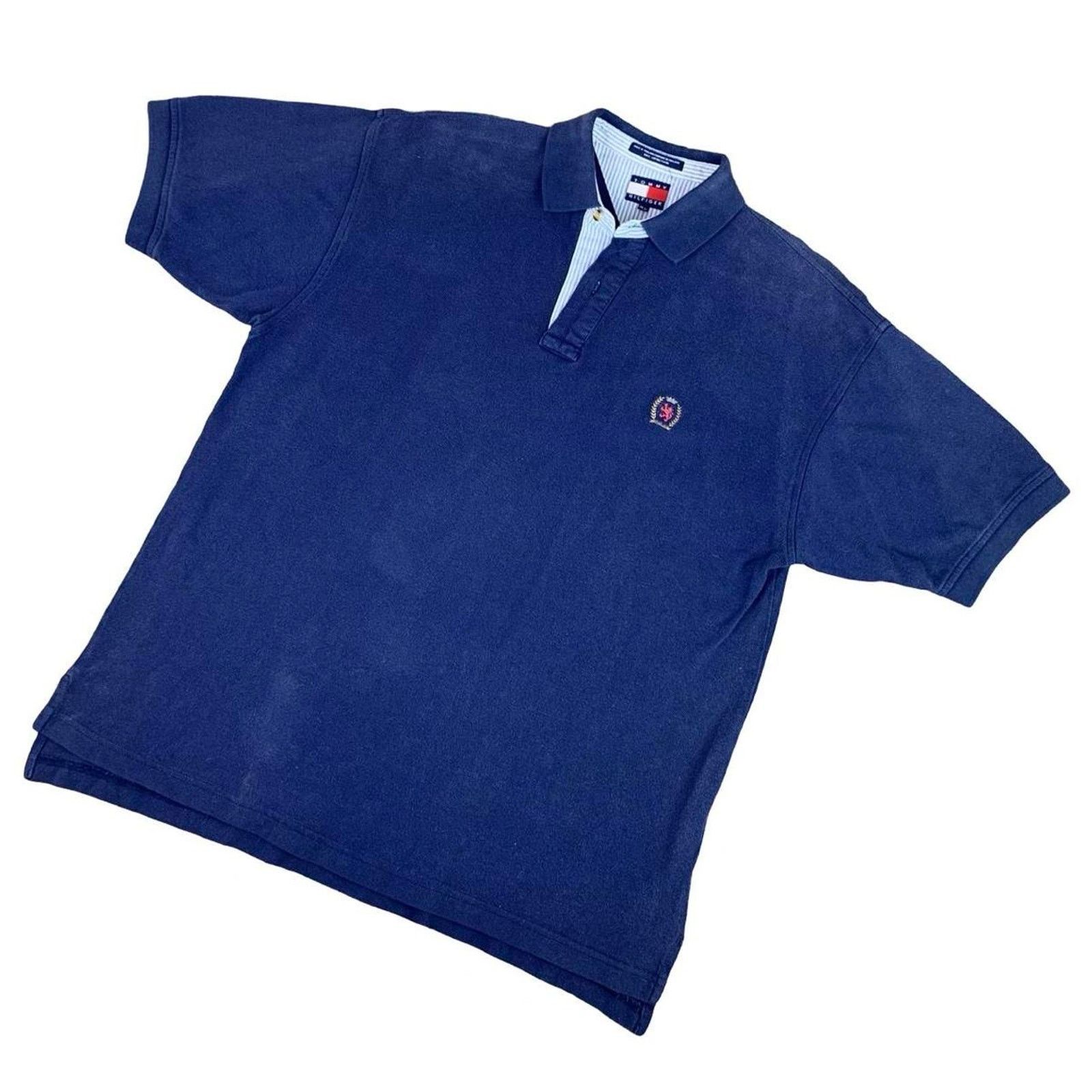 Tommy Hilfiger × Vintage Vintage 90s Tommy Hilfiger Blue Polo Shirt Size US M / EU 48-50 / 2 - 2 Thumbnail