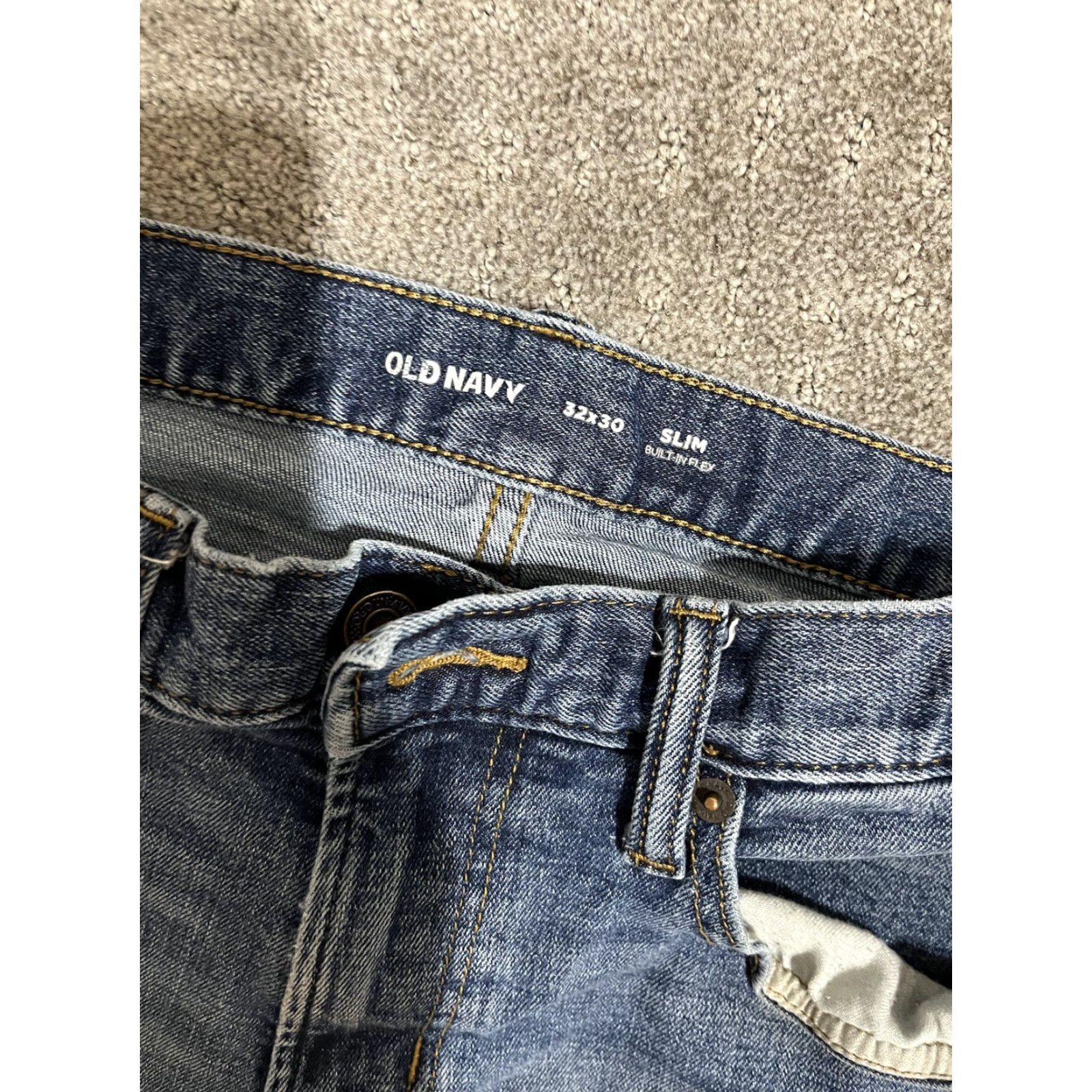 Old Navy Old Navy Jeans Slim Built In Flex Size 32x30 Mens Mid Rise Medium Wash Blue Size US 32 / EU 48 - 5 Thumbnail
