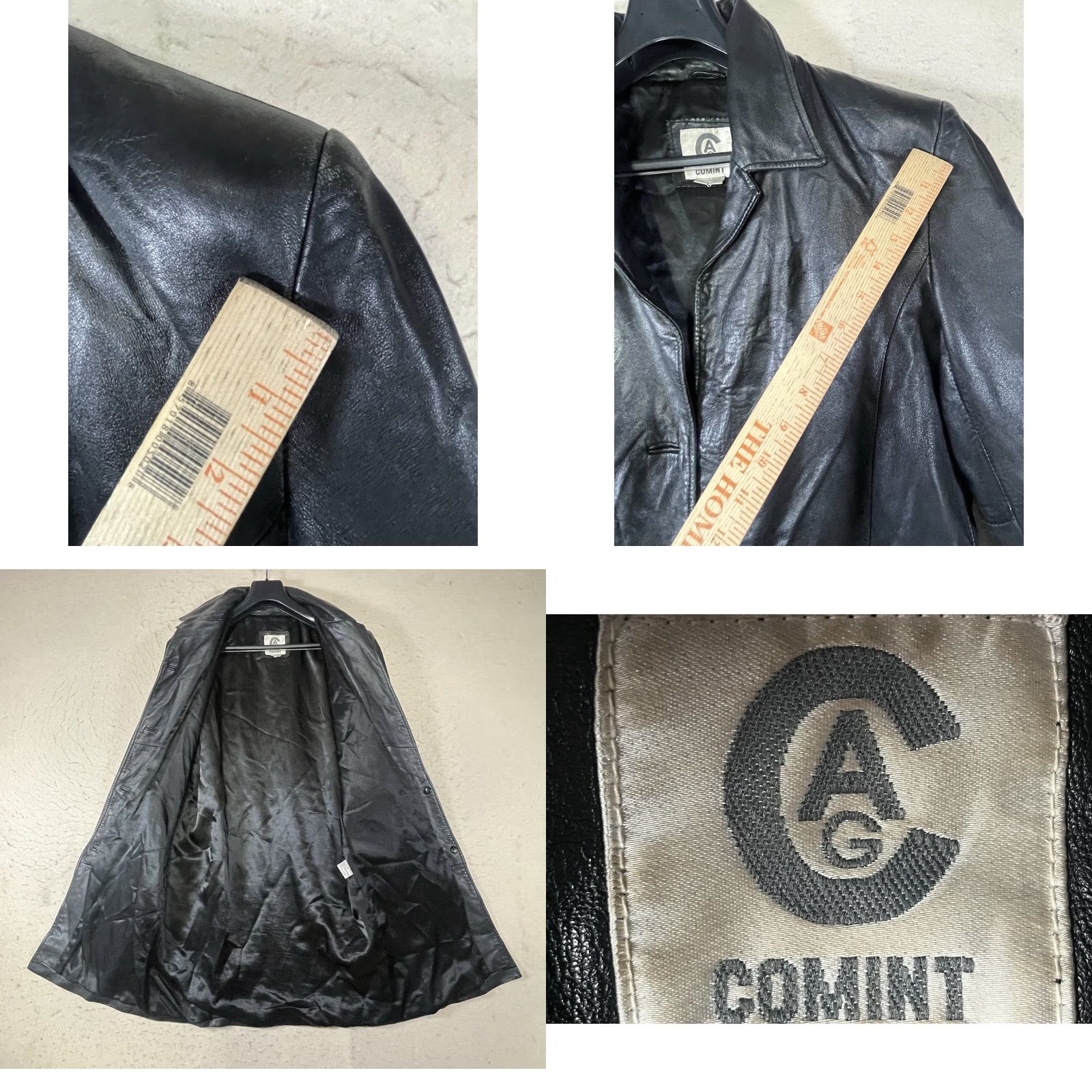 Vintage VINTAGE Comint Women Leather Trench Coat Long Coat Size M Black 90s Style Oversized Button Closure Women Size M / US 6-8 / IT 42-44 - 8 Thumbnail