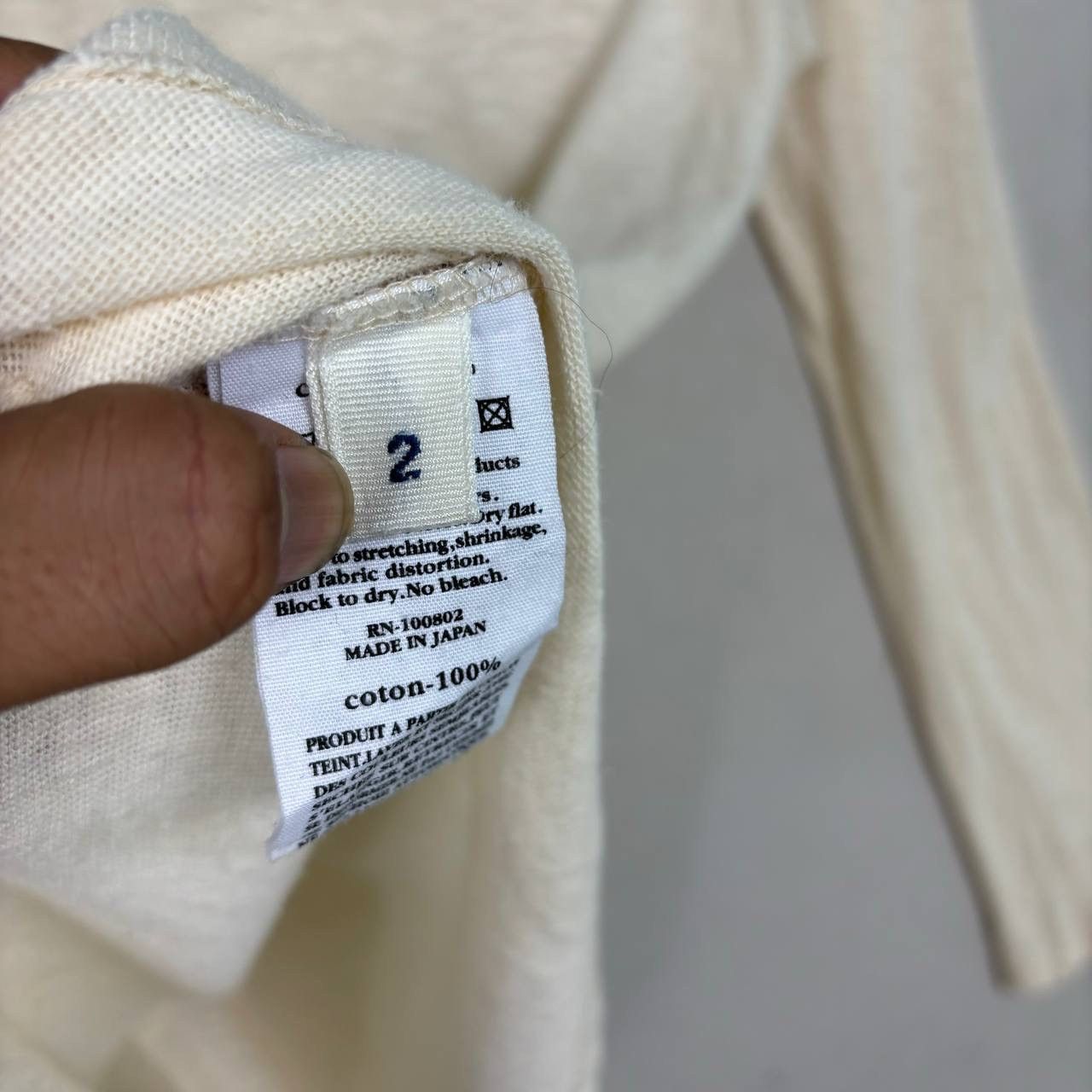 45rpm 45R 45rpm Japan White Cotton Logo Turtleneck Size 2 (S) Size US S / EU 44-46 / 1 - 5 Thumbnail