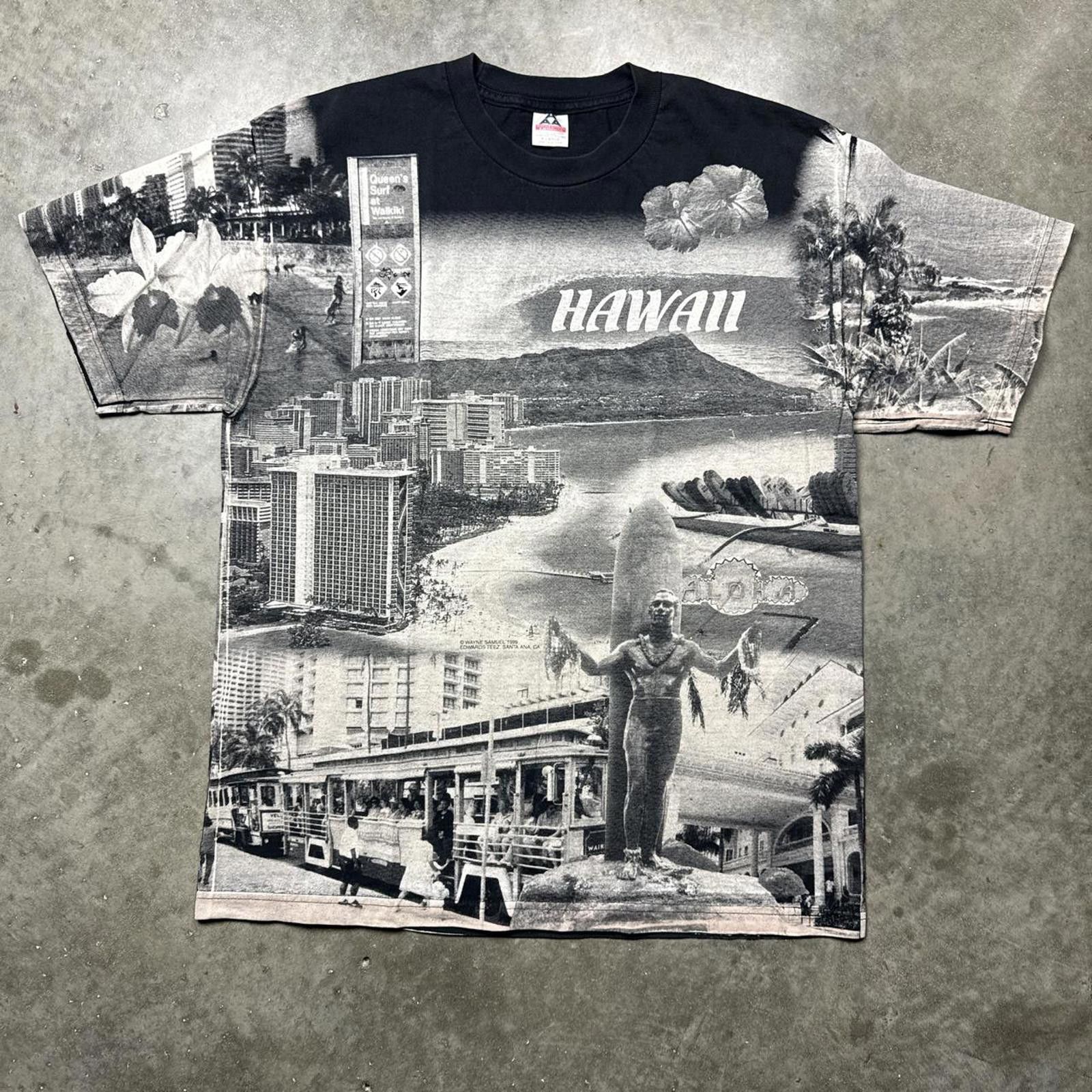 AAA Vintage 90's All Over Print 1999 Hawaii Faded T-shirt Size US XL / EU 56 / 4 - 1 Thumbnail