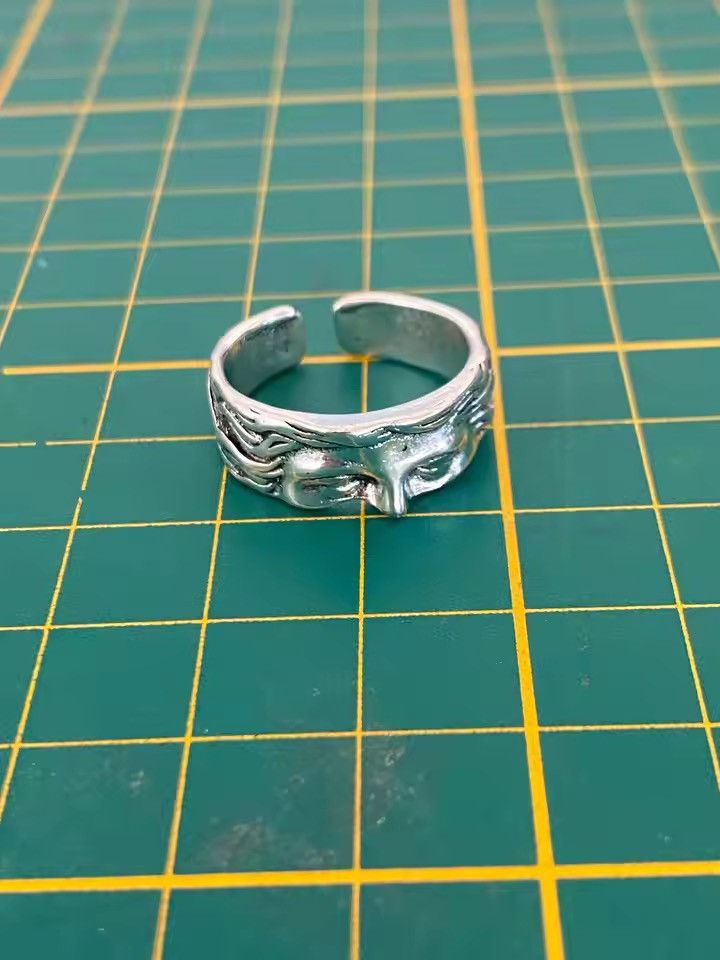 Jewelry Half Facebook Ring - Adjustable Silver Band Size ONE SIZE - 6 Thumbnail