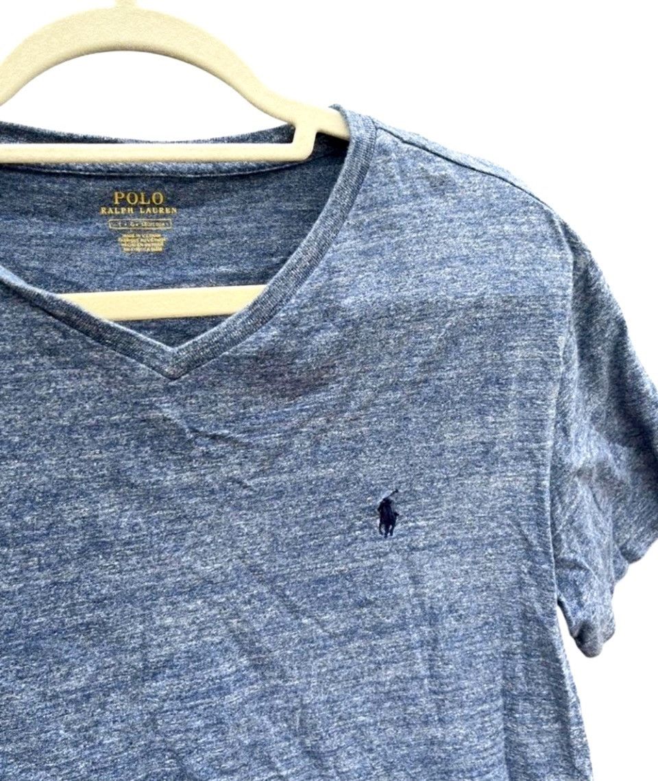 Ralph Lauren Polo Ralph Lauren Heather Blue V-Neck T-Shirt XL Minimalist Size US XL / EU 56 / 4 - 5 Thumbnail