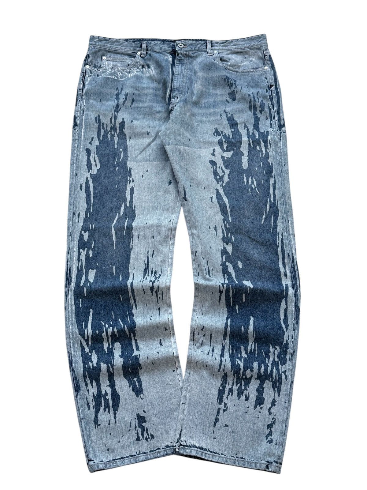 Just Cavalli 2000s Cavalli Baggy Painted Washed Jeans Size US 42 / EU 58 - 1 Thumbnail