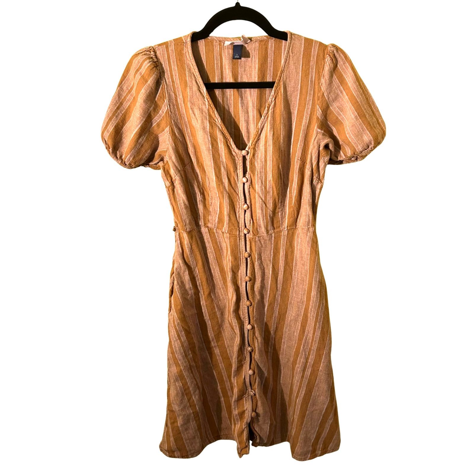 Other Universal Thread Striped Button Front Linen Blend Dress S Size S / US 4 / IT 40 - 1 Thumbnail