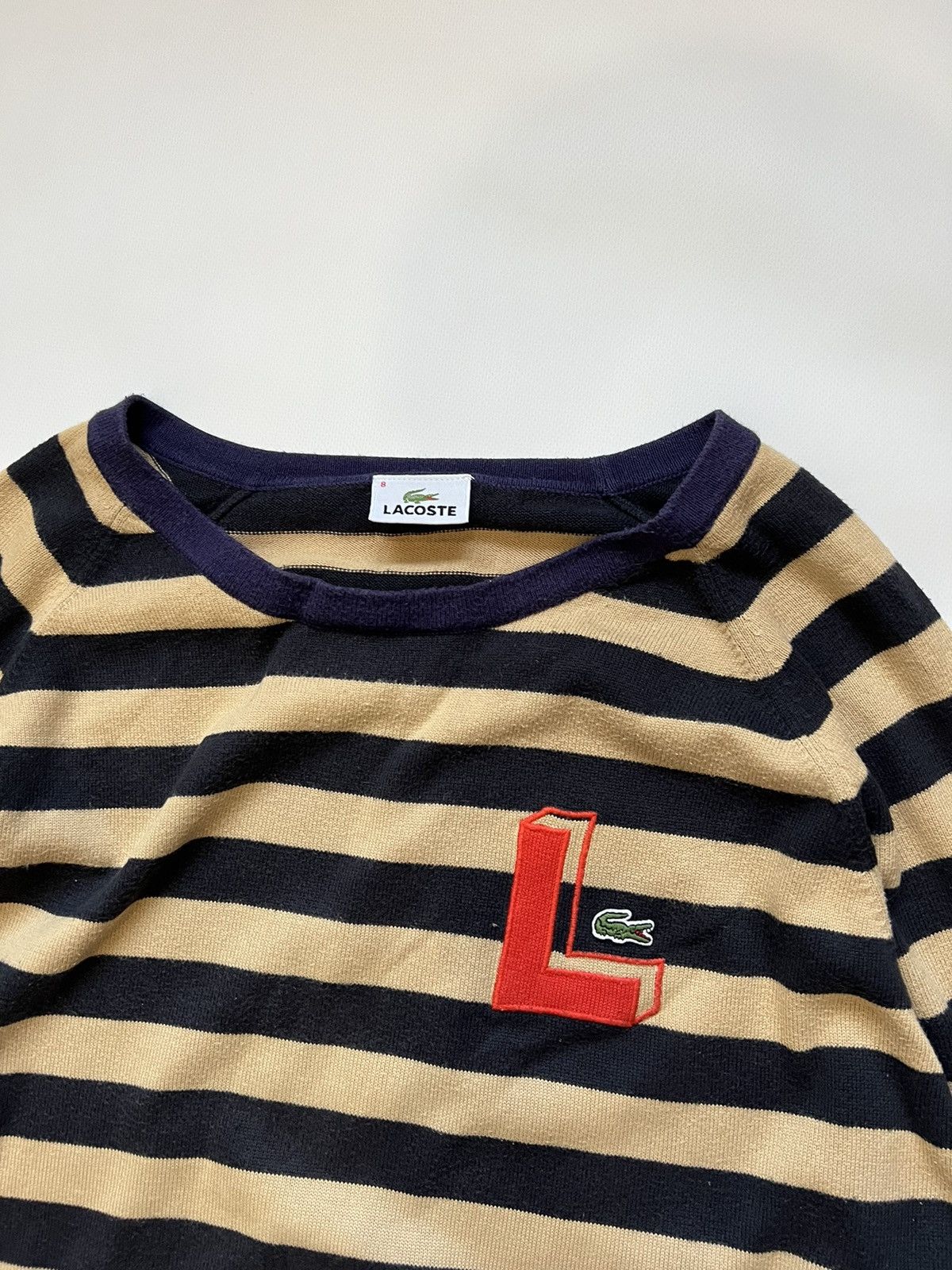 Lacoste Vintage 90’s Lacoste Striped Sweater Size US XXL / EU 58 / 5 - 2 Thumbnail