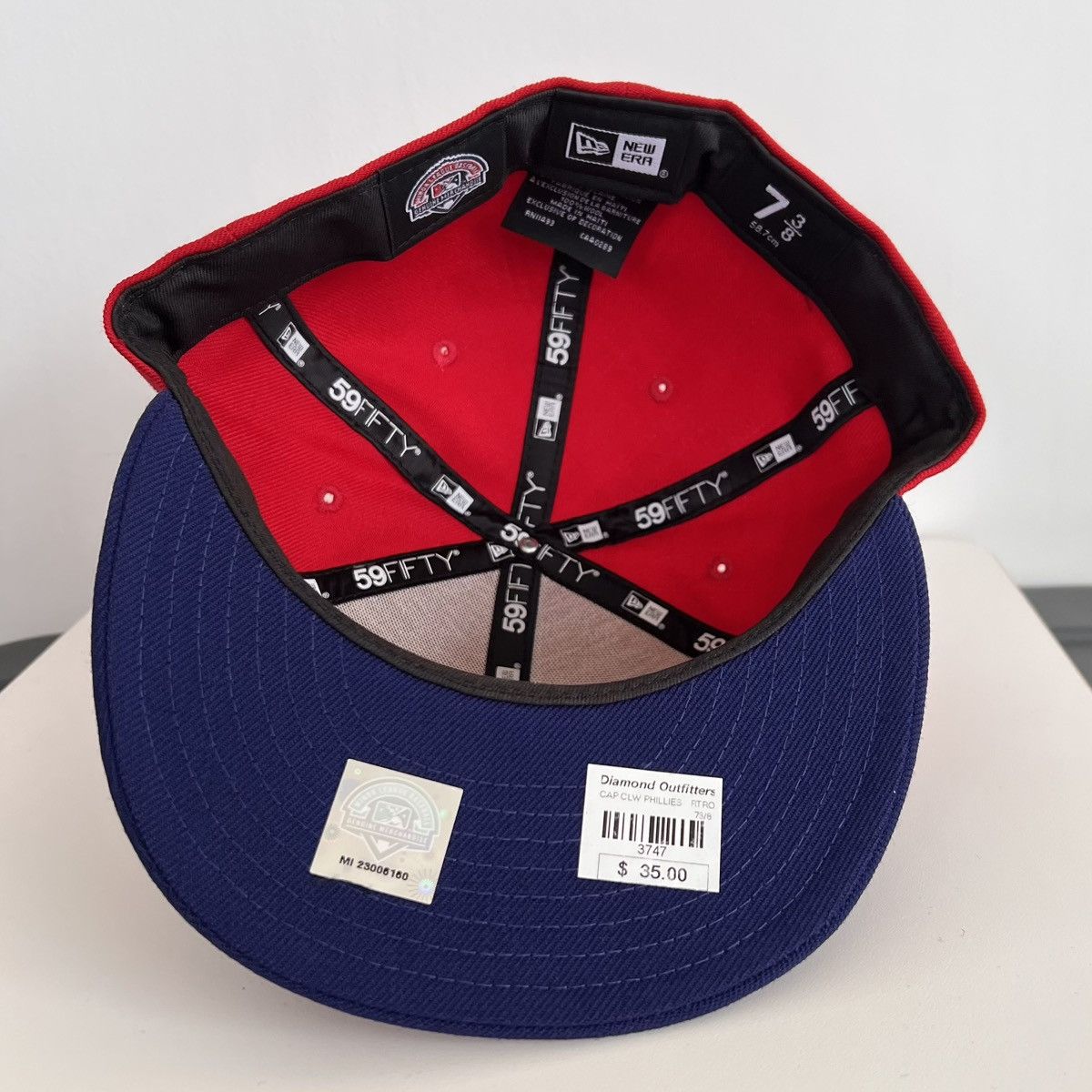 New Era NWT Clearwater Phillies New Era Fitted Hat Cap | Size 7 3/8 Size ONE SIZE - 4 Thumbnail