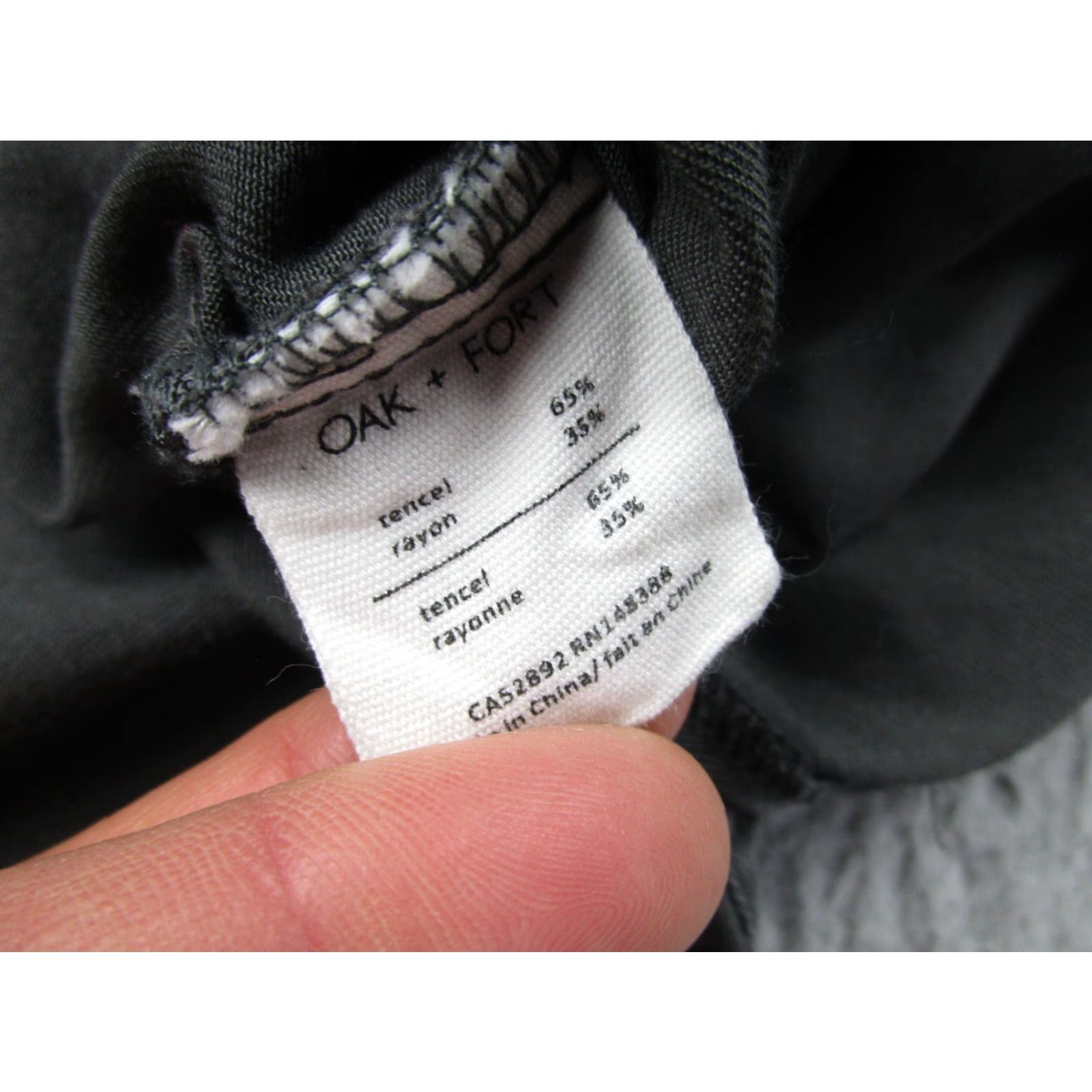 Oak + Fort Oak + Fort Dress Womens XS V-Neck Tunic Modest Minimalist Coastal Beach Resort Shirt Dress Womens XS Gray Twill Pockets Midi Style Shirt Dress Women Size XS / US 0-2 / IT 36-38 - 7 Thumbnail
