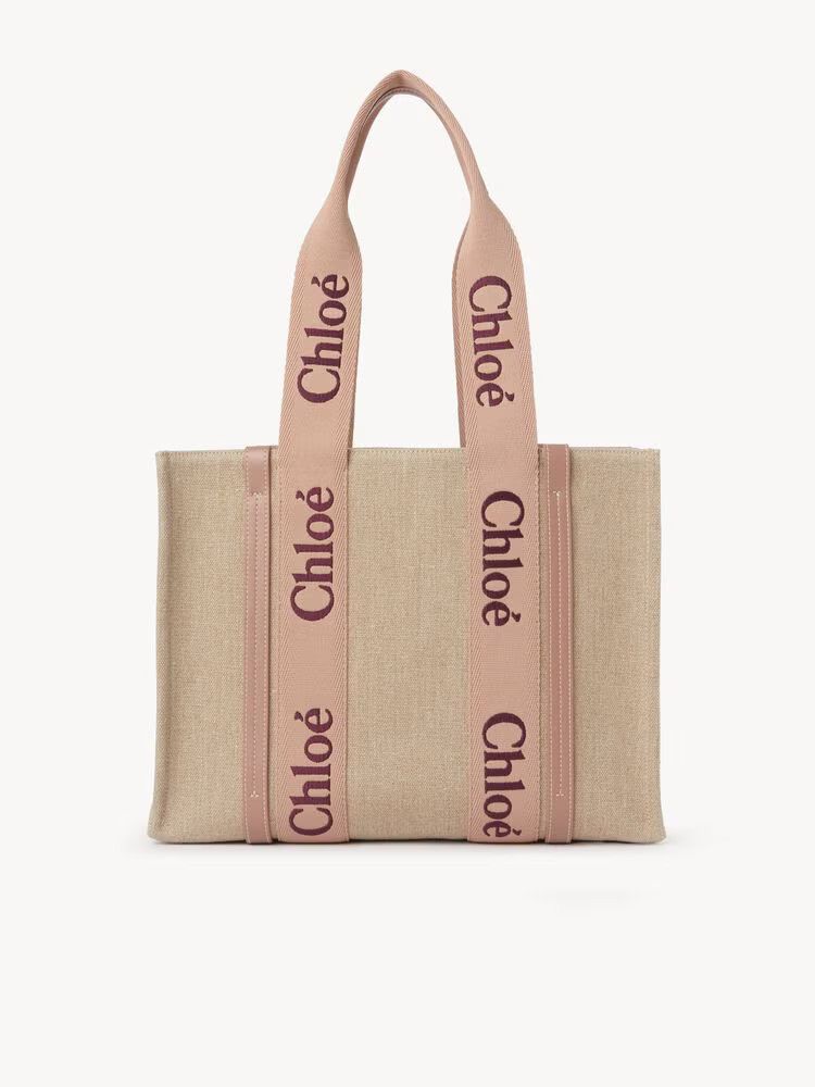 Chloe o1loc1c10226 Size: OS / Woody Medium Tote Bag in Tan Rose Size ONE SIZE - 3 Thumbnail