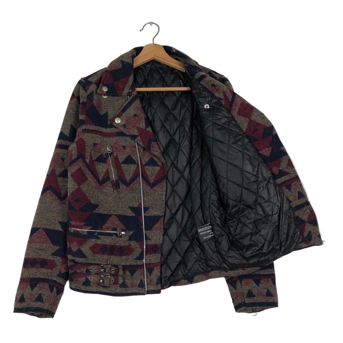Hysteric Glamour 🔥Vintage Wool Biker Jacket Navajo Design Double Collar Size US M / EU 48-50 / 2 - 11 Thumbnail
