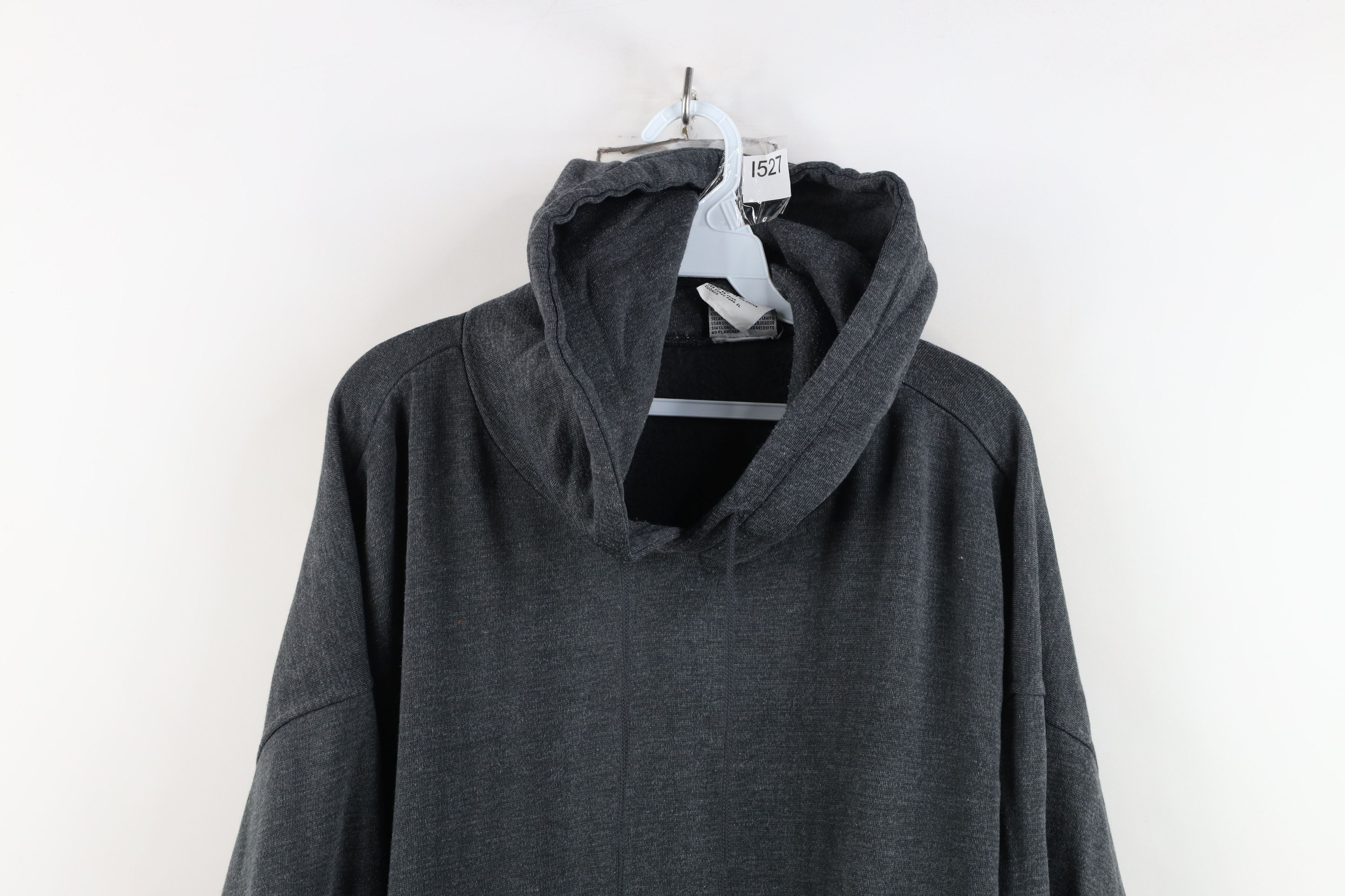 Vintage Vintage 90s Streetwear Blank Hoodie Sweatshirt Charcoal Gray Size US XXL / EU 58 / 5 - 2 Thumbnail