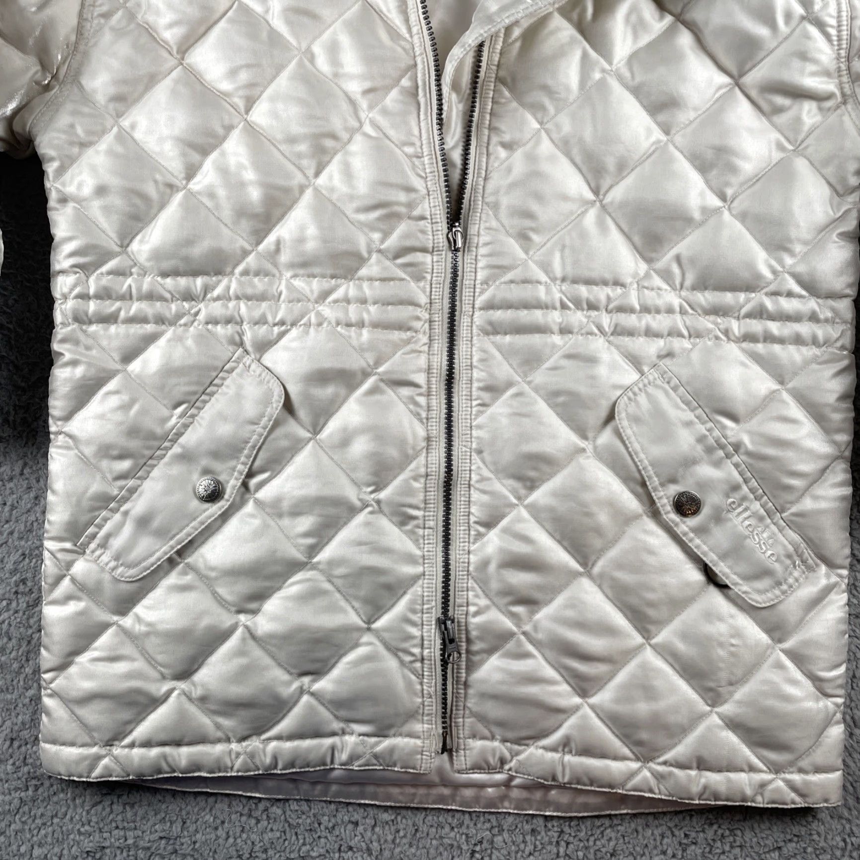 Ellesse VINTAGE Ellesse Winter Ski Jacket Regular White Pearl Removable Hood Women Size 40 Size S / US 4 / IT 40 - 5 Thumbnail