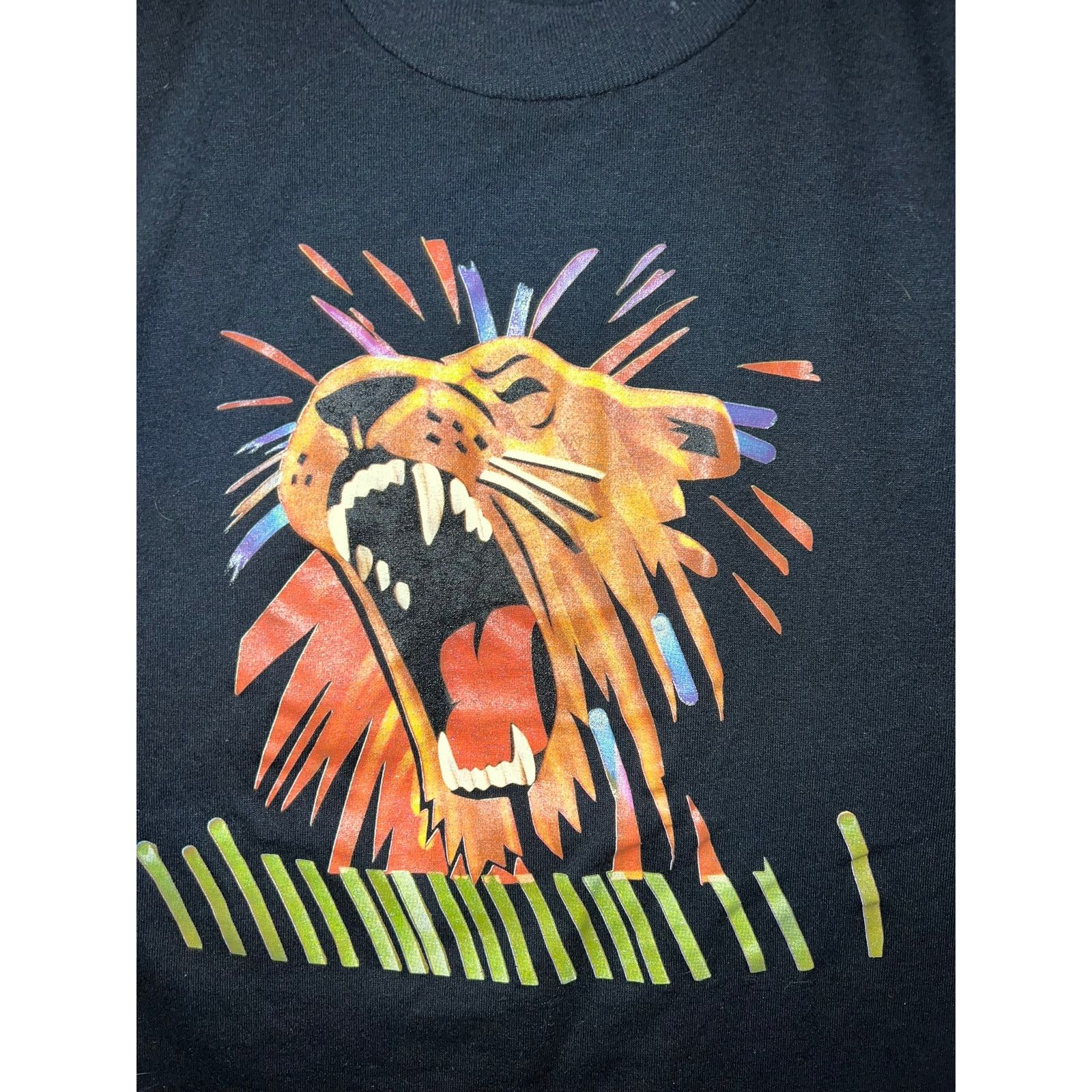 Jerzees 90s Vintage Lion Roar Big Cat Graphic Shirt Black VTG Art M Size US M / EU 48-50 / 2 - 2 Thumbnail