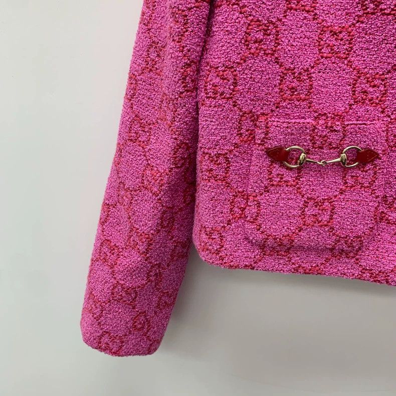 Gucci GucciPink logo jacquad full-print single-breasted cotton la Size XXS / US 00 / IT 34 - 4 Thumbnail