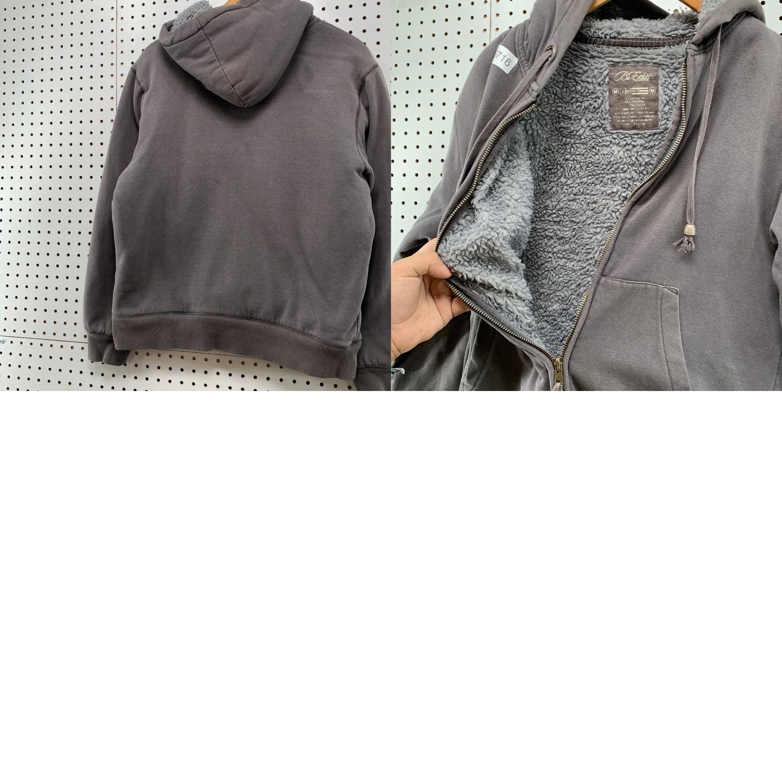 Vintage VINTAGE BC Ethic Hoodie Sweatshirt Mens M Gray Lined Sherpa Y2K Skate Heavy Size US M / EU 48-50 / 2 - 9 Thumbnail