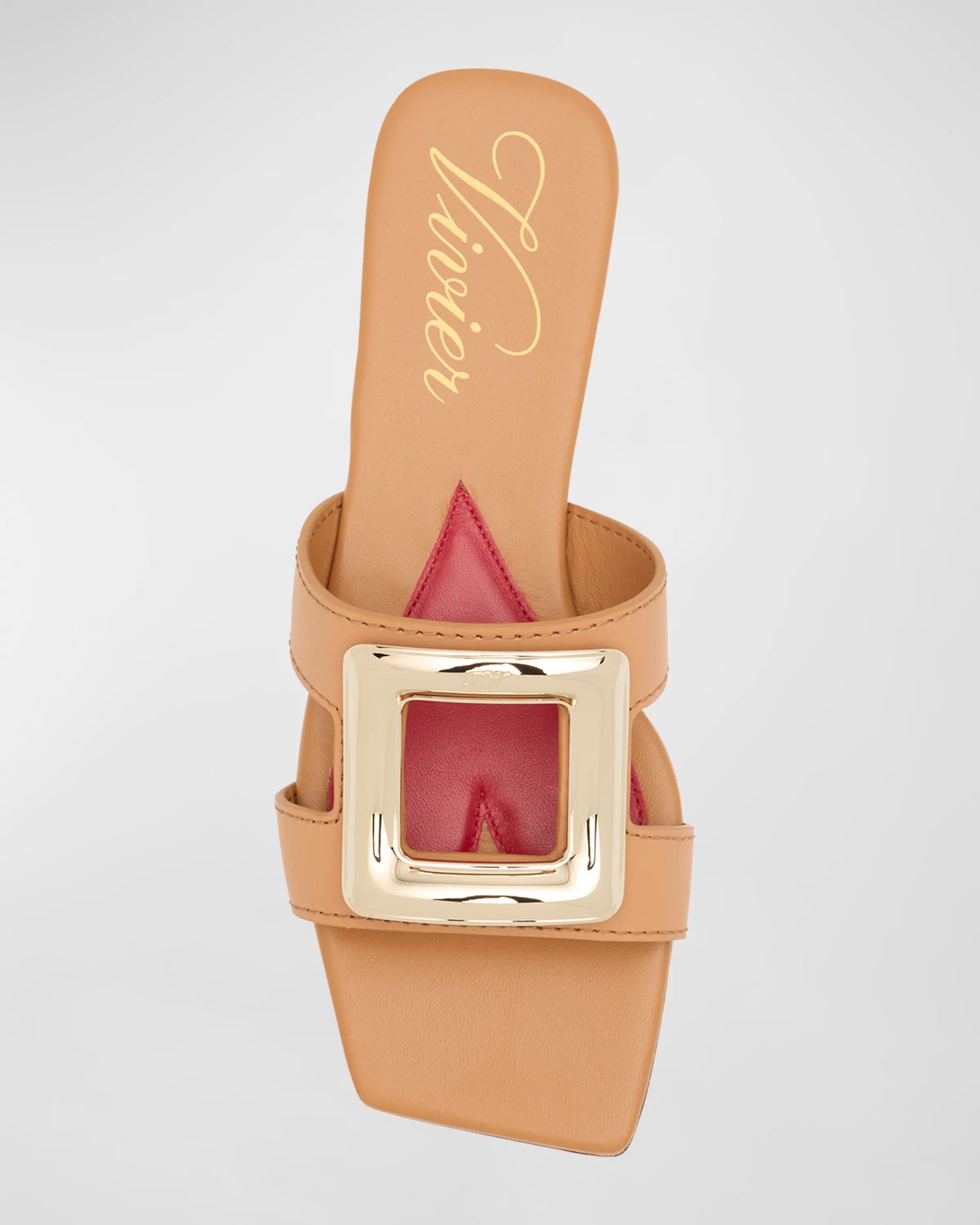 Roger Vivier o1s22i1n0824 Viv' Smooth Leather Mules in Brown Size US 6 / IT 36 - 5 Thumbnail