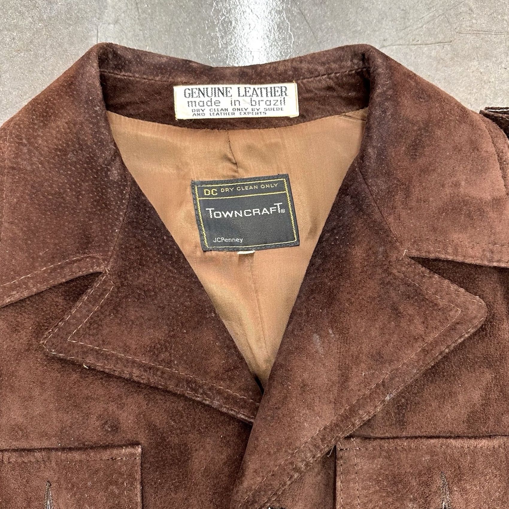 Vintage VINTAGE Towncraft Jacket Mens Sz 42 Large Dark Brown Leather Suede Long VTG JCPenney Jacket Men Conference Overcoat Size US XS / EU 42 / 0 - 2 Thumbnail