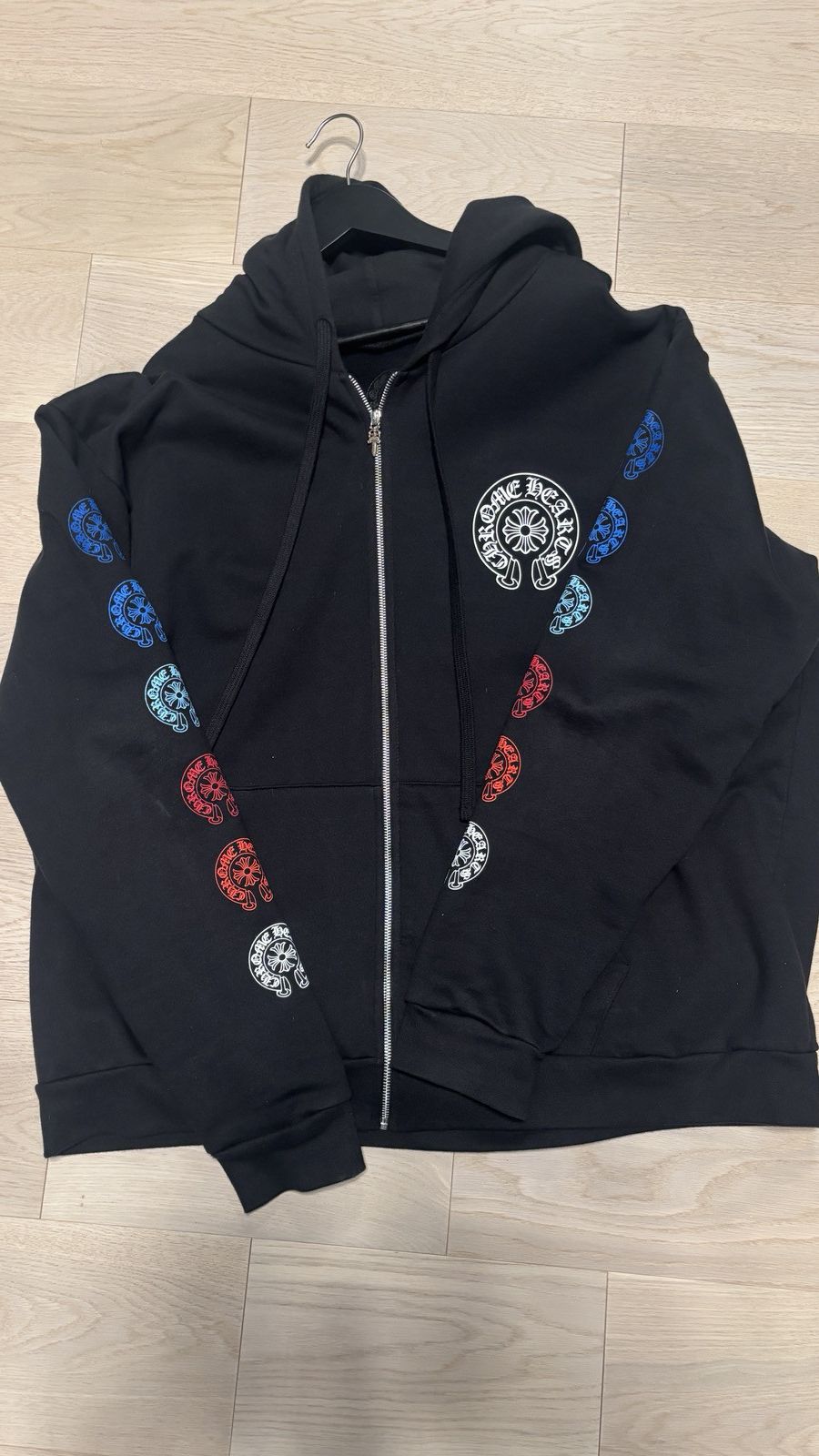 Chrome Hearts CHROME HEARTS MULTI COLOR HORSESHOE LOGO ZIP UP