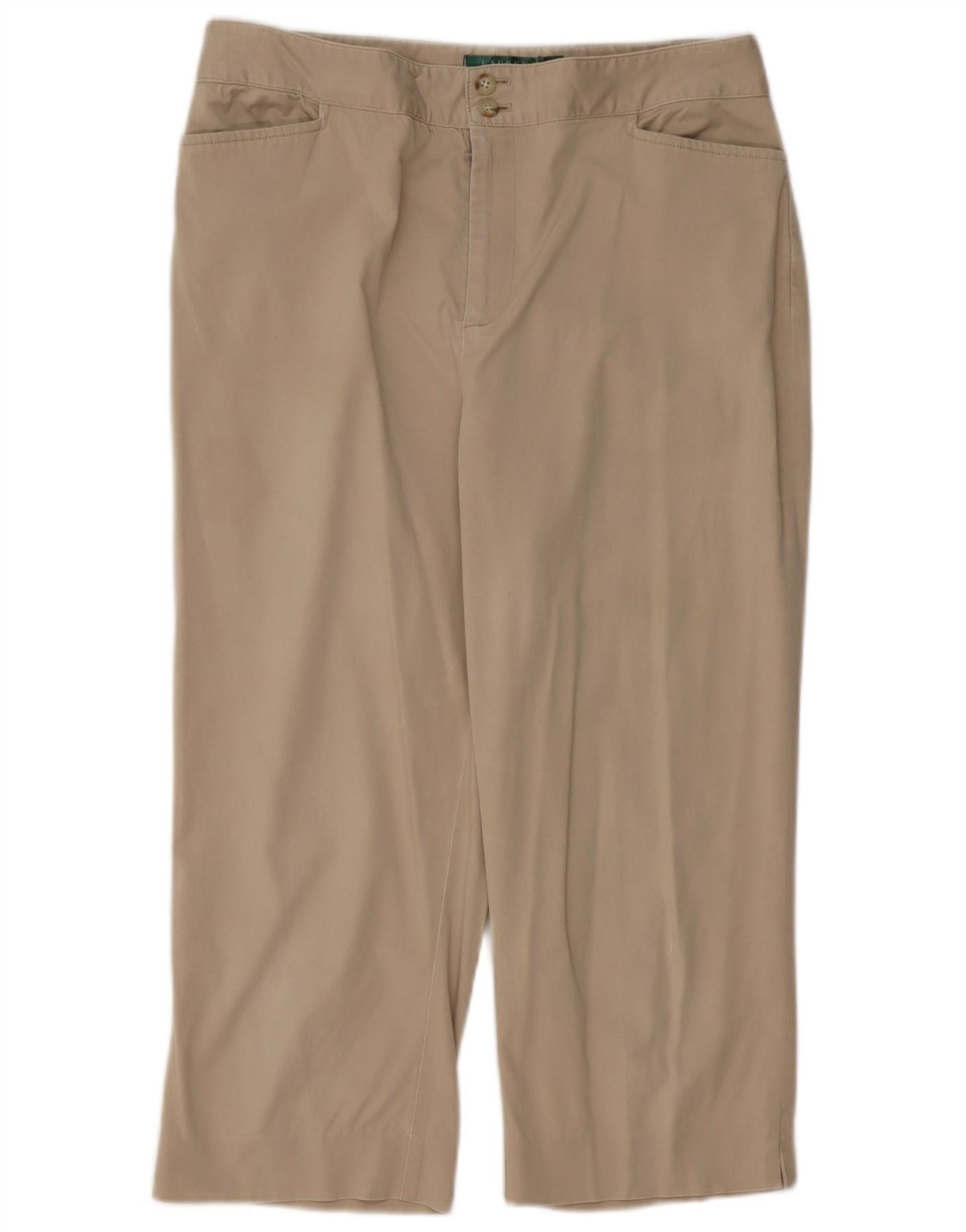 Ralph Lauren Womens Straight Capri Trousers US 12 Large W32 L21 Beige Size 30" / US 8 / IT 44 - 1 Thumbnail