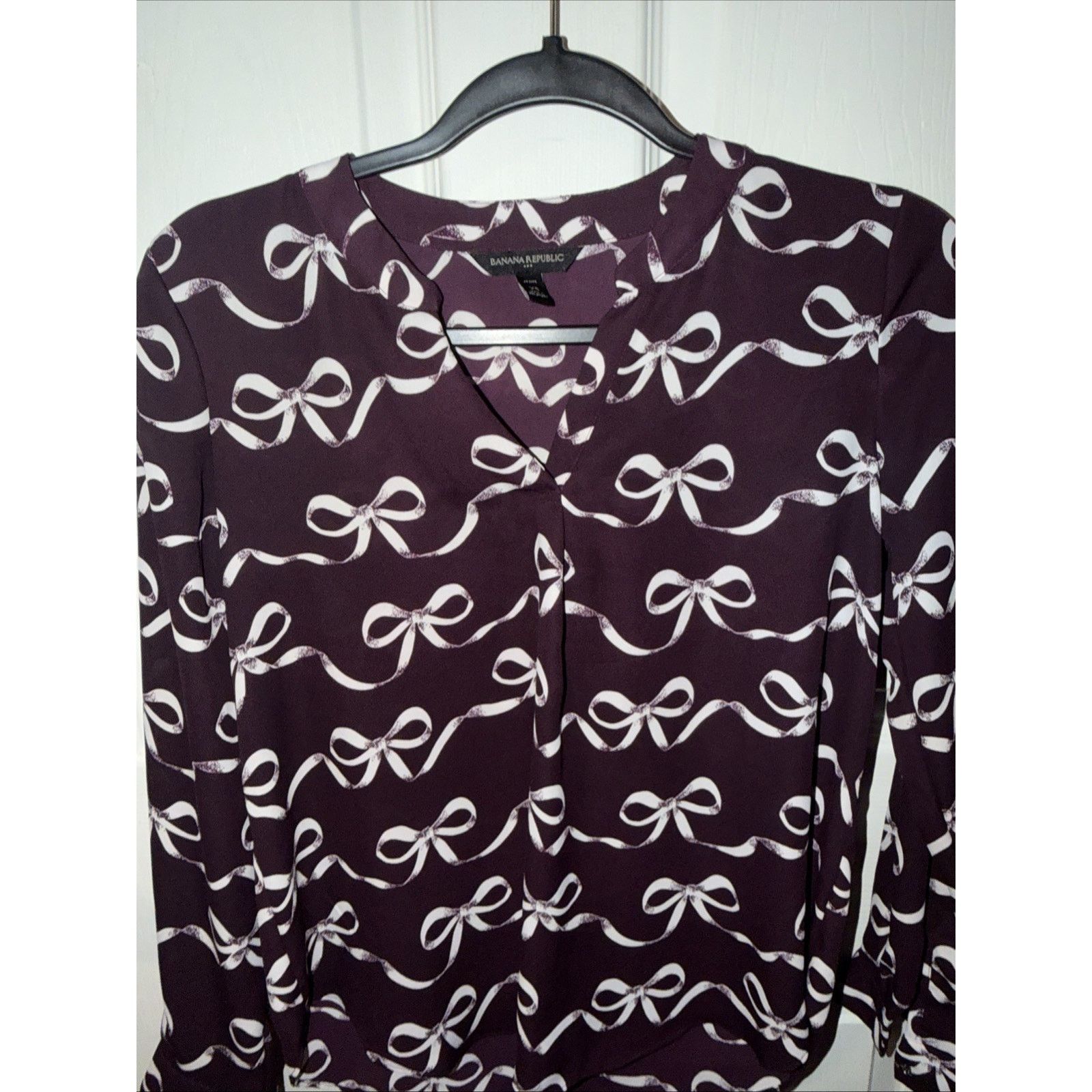 Banana Republic Banana Republic Women's Long Sleeve Blouse Maroon XS Size XS / US 0-2 / IT 36-38 - 12 Thumbnail