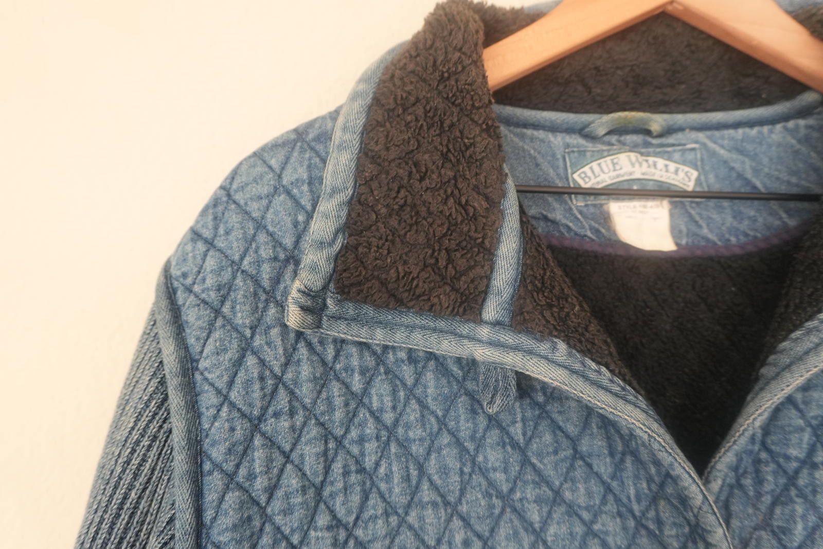 Other Blue Willis Jacket Women's L Blue VTG Denmark Fleece Quilt Size L / US 10 / IT 46 - 6 Thumbnail