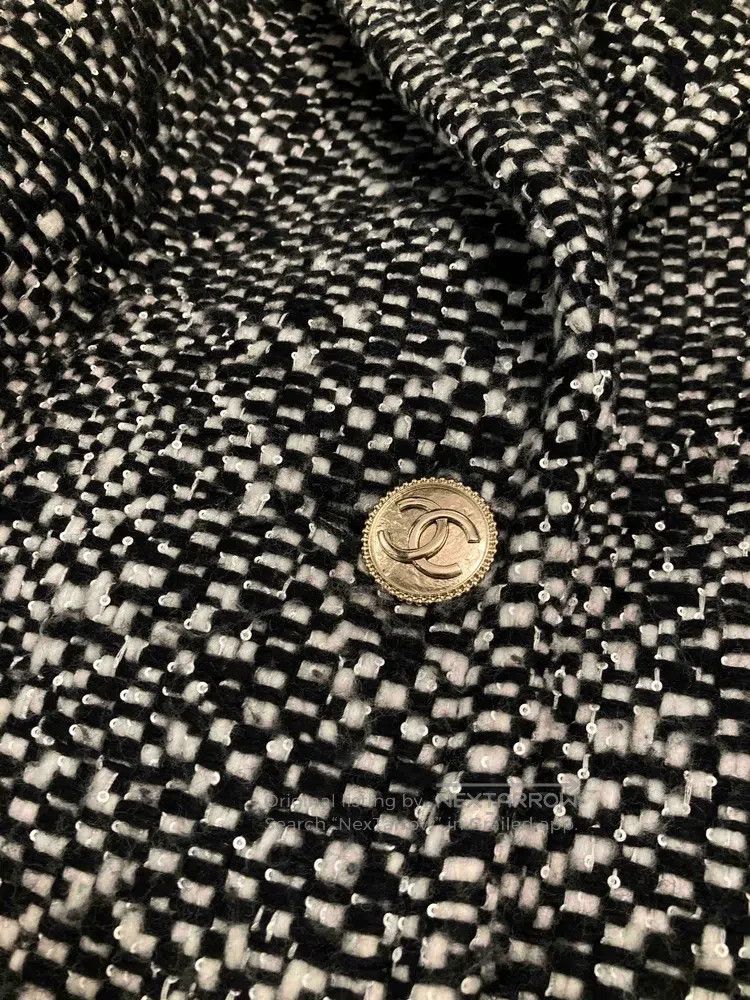 Chanel Chanel Black and white woven lapel coat Size S / US 4 / IT 40 - 6 Thumbnail