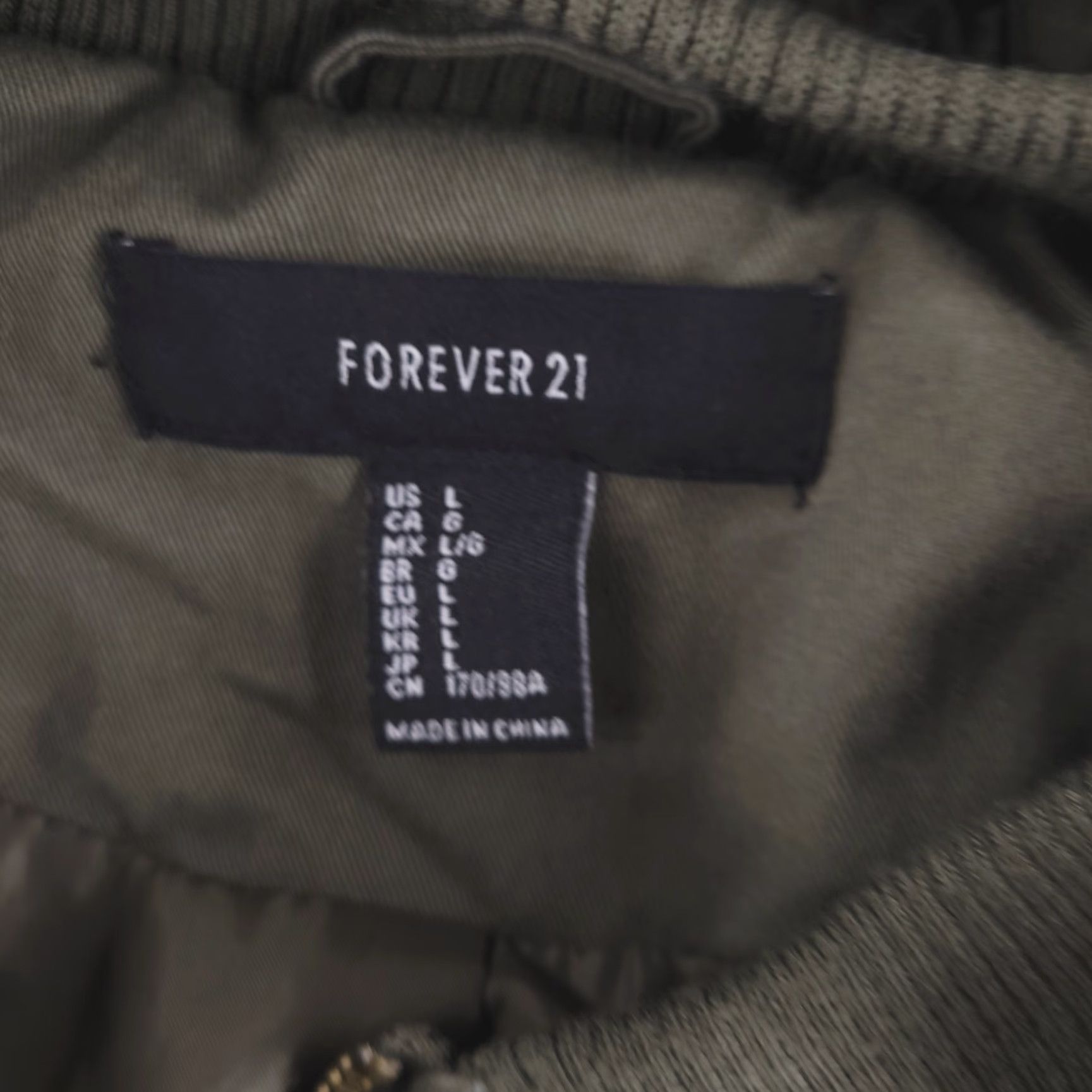 Forever 21 Forever 21 Jacket Womens Large Olive Green Military Overcoat Zip Size L / US 10 / IT 46 - 4 Thumbnail