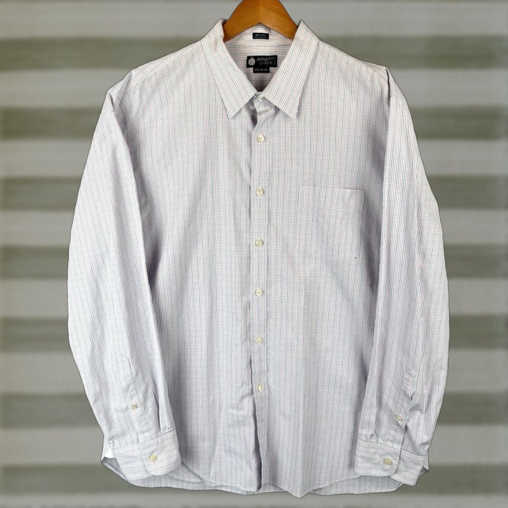 J.Crew J.CREW Haberdashery Shirt Mens 2XL Cotton Twill Check 80s 2 Ply Dress Shirt Collar Barrel Cuff Long Sleeve Multicolor Men Mens Size US XXL / EU 58 / 5 - 1 Thumbnail