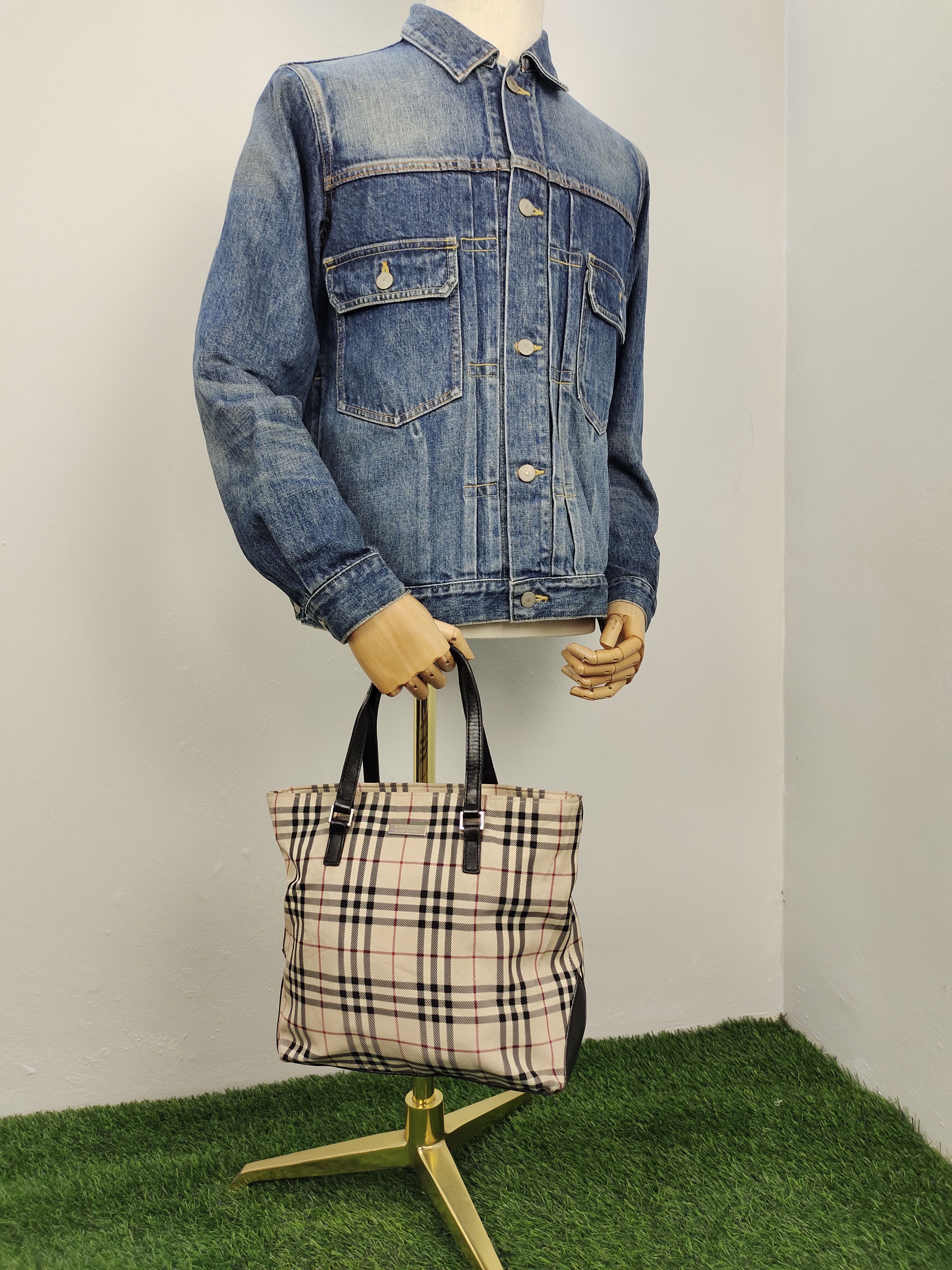Burberry Burberry Blue Label Nova Check Cotton Mix Leather Tote Bag Size ONE SIZE - 3 Thumbnail