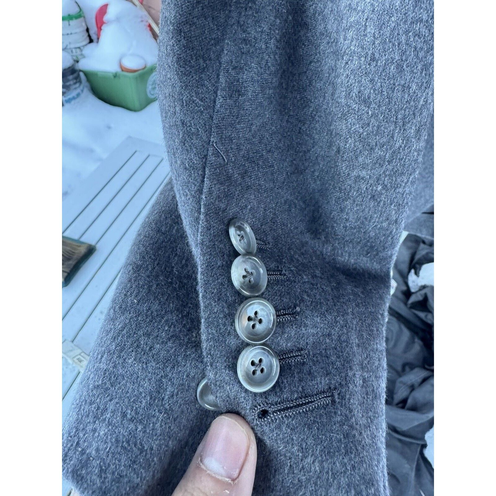 Tom Ford Tom Ford PeakLapel Cashmere GrayFlannel Shelton Jacket 56/46 Size 46L - 3 Thumbnail