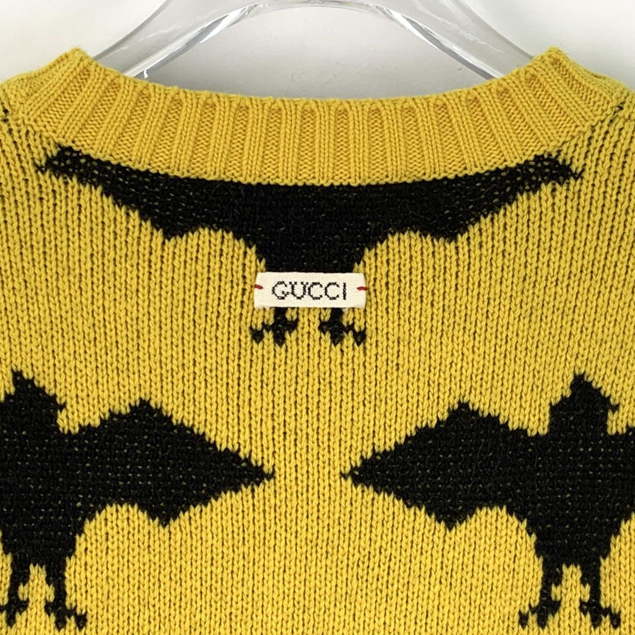 Gucci Gucci Yellow Bat Intarsia Long Sleeve Knit Sweater K26WX Size XS / US 0-2 / IT 36-38 - 5 Thumbnail