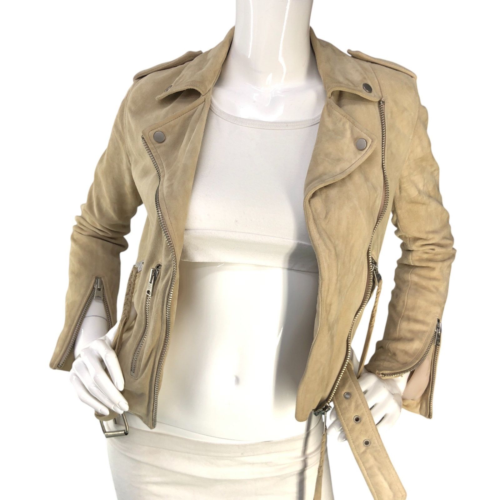 Allsaints Allsaints Size 2 Jacket Moto Plait Balfern Biker Goat Suede Size XS / US 0-2 / IT 36-38 - 11 Thumbnail