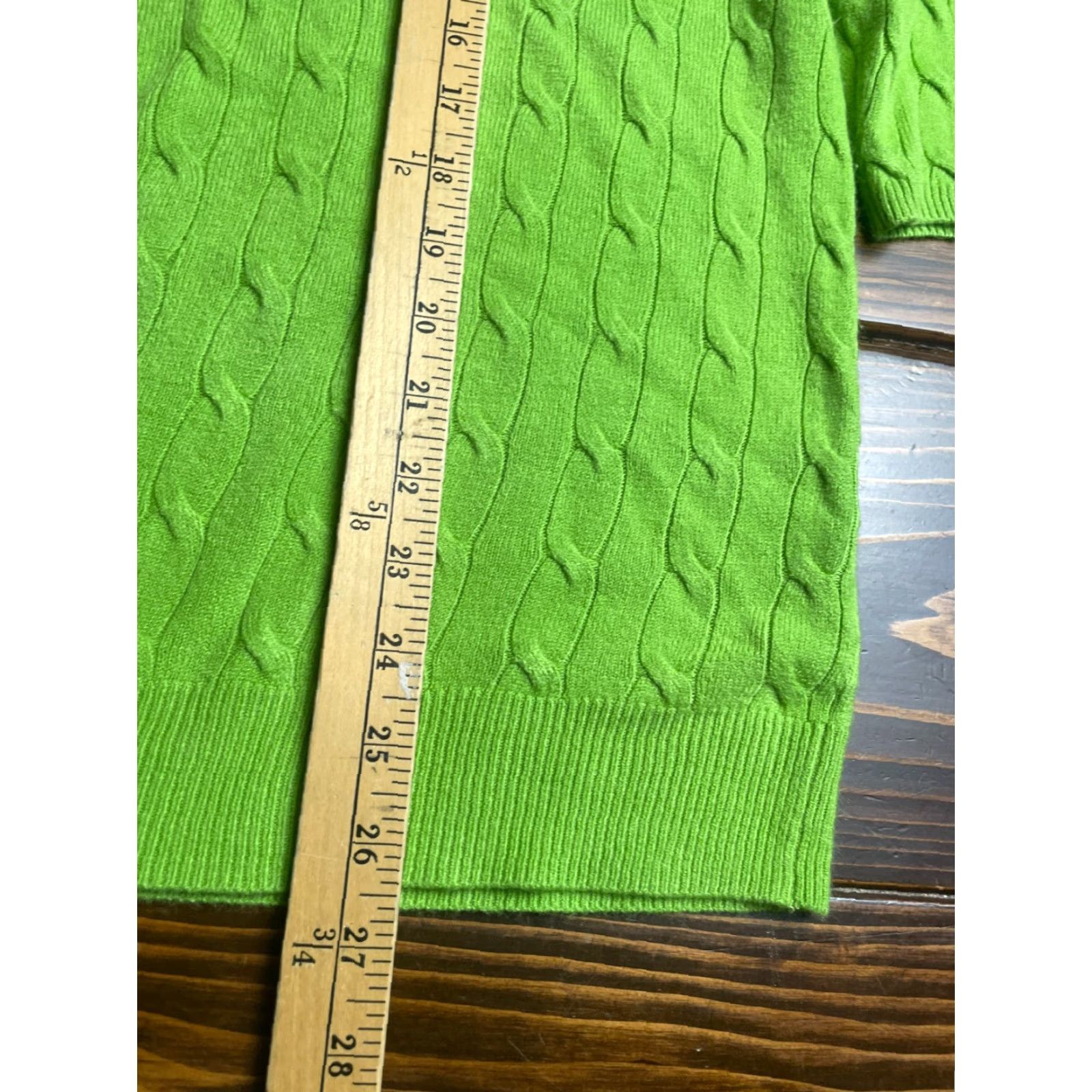 Avenue Avenue Sweater Women 18/20 Green Cable Knit Pullover Half Sleeve Long Sleeve Size XXL / US 16-18 / IT 52-54 - 6 Thumbnail