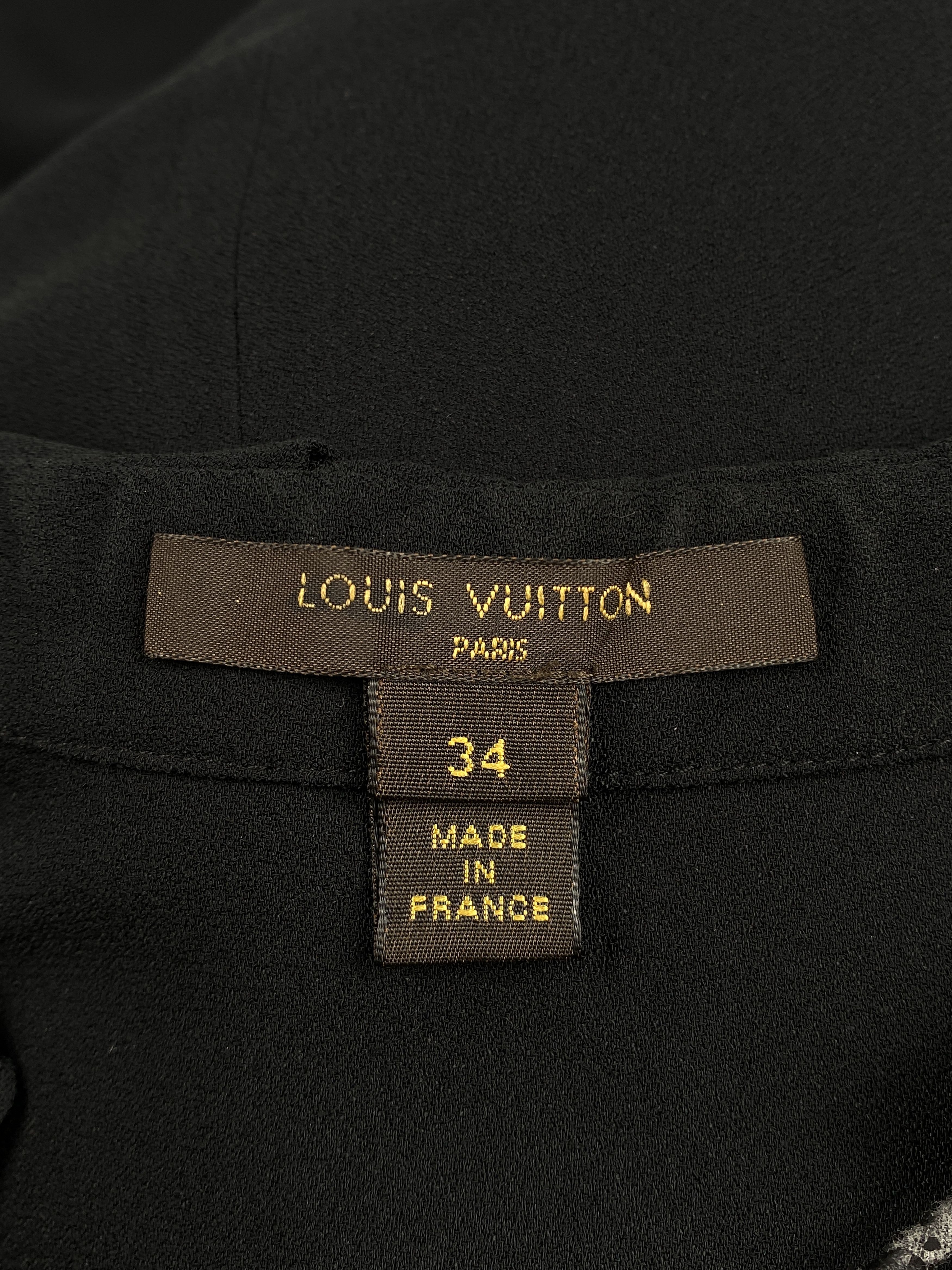 Louis Vuitton Resort 2017 Black Crepe Monogram Tie Blouse Size XS / US 0-2 / IT 36-38 - 11 Thumbnail