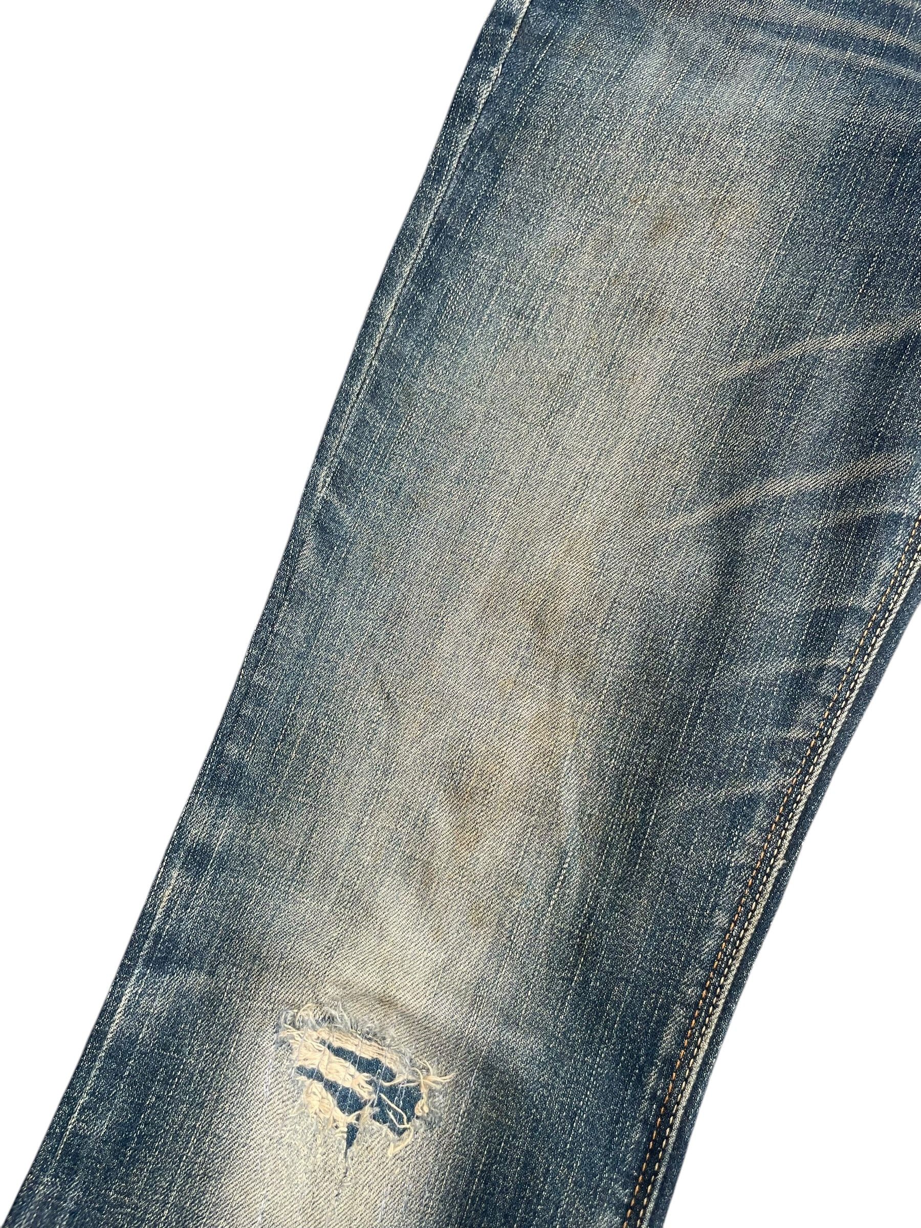 Japanese Brand C-Seventeen Flare Distresed Denim Size 30" / US 8 / IT 44 - 6 Thumbnail