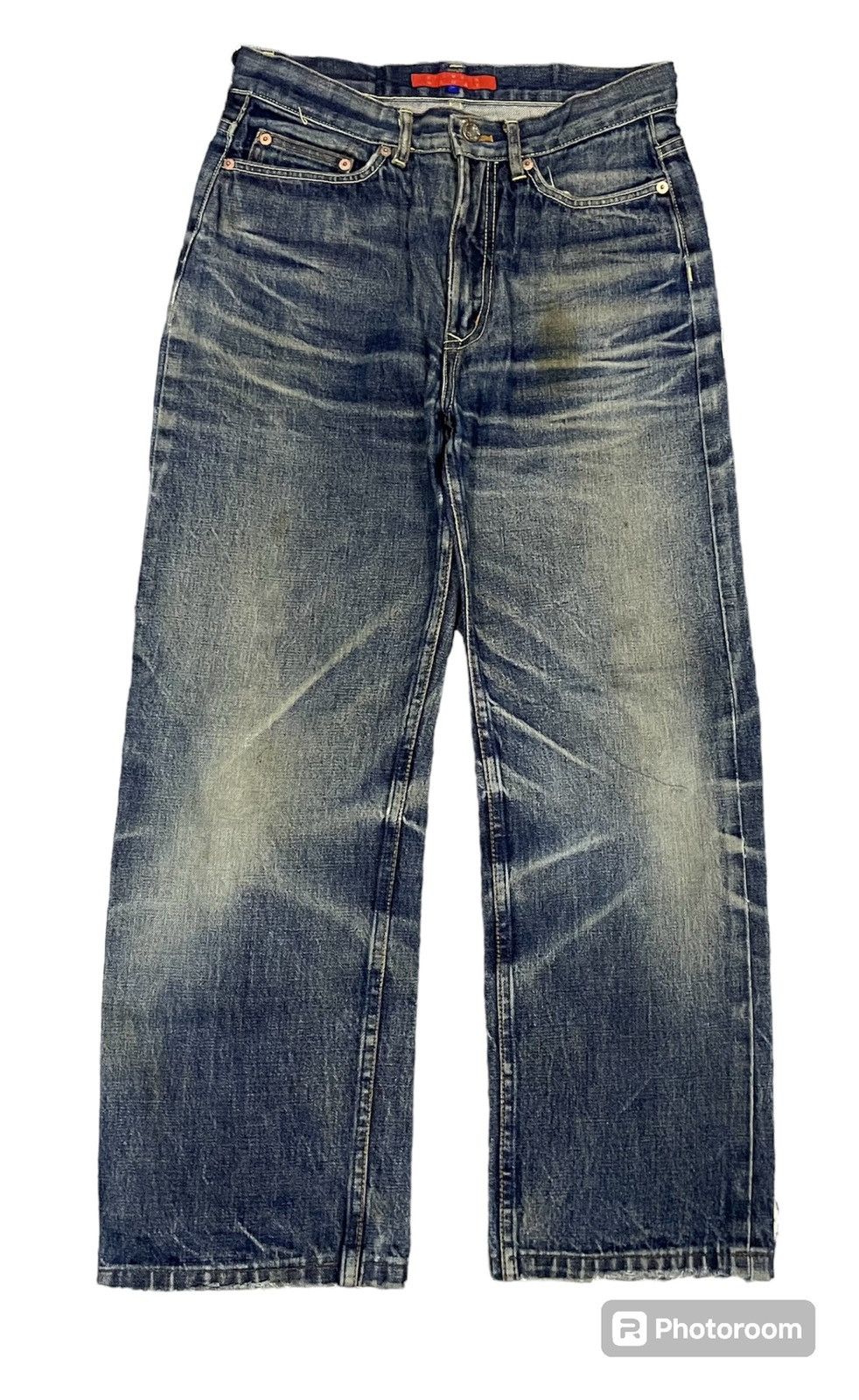 Beauty Beast 90s DRAGON JEANS FLAME POCKET SALVEDGE DISTRESSED Size US 28 / EU 44 - 2 Thumbnail