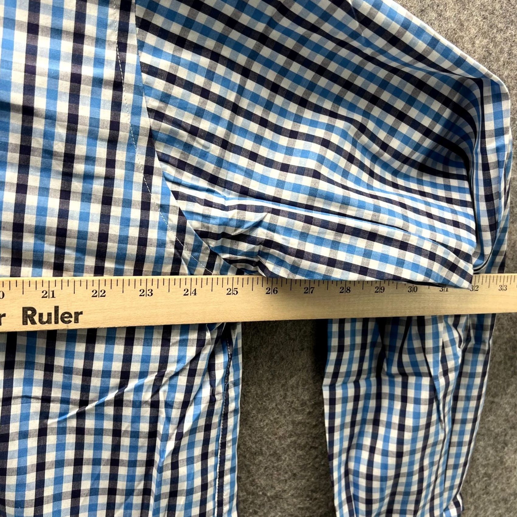 Vintage Pennington Bailes Shirt Men XL Check Blue Plaid Button Down Dress Shirt XL Size 46R - 4 Thumbnail