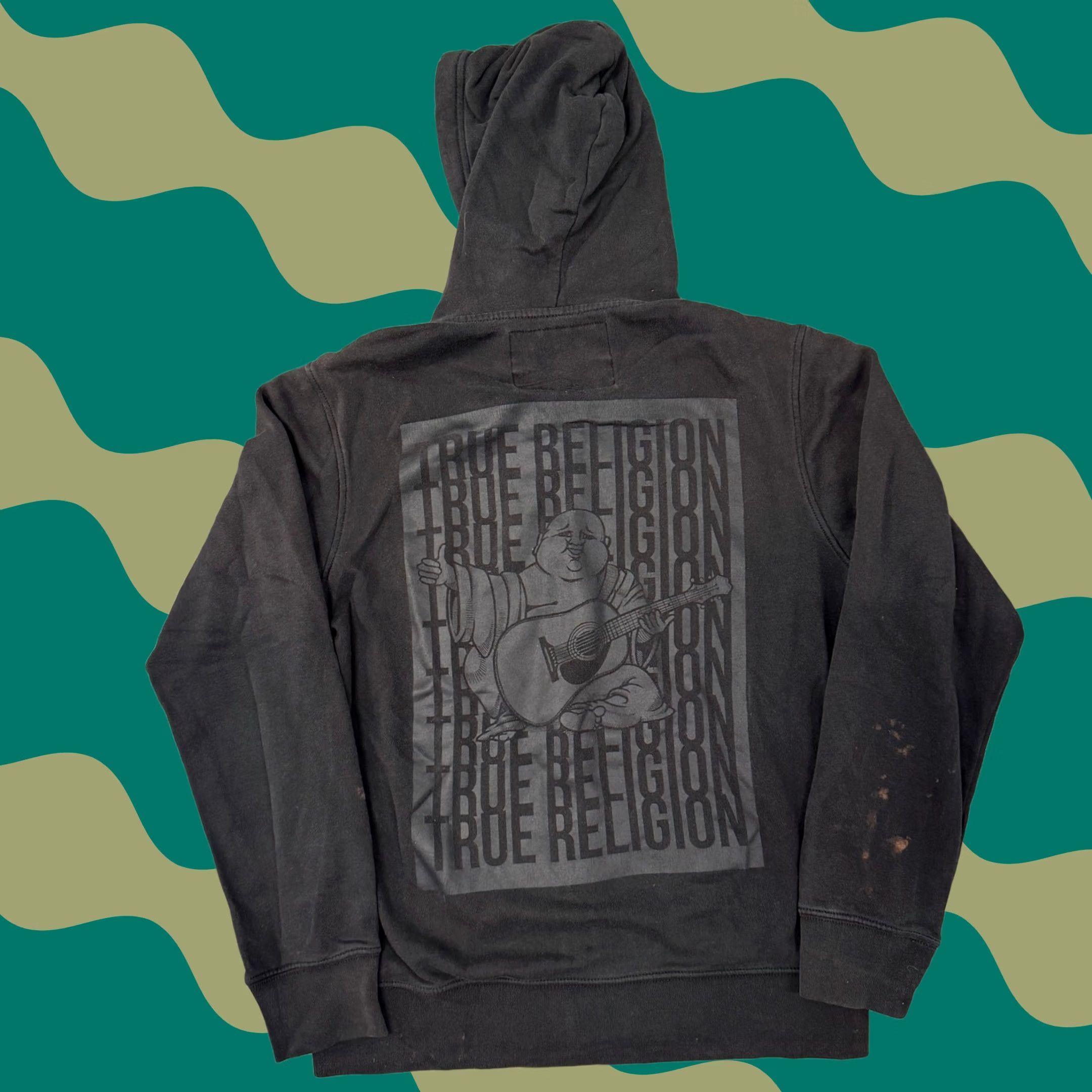 True Religion VINTAGE True Religion Hoodie Shirt Full Zip Womens L Black Buddha Logo 90s 2000s Womens Size L / US 10 / IT 46 - 1 Thumbnail