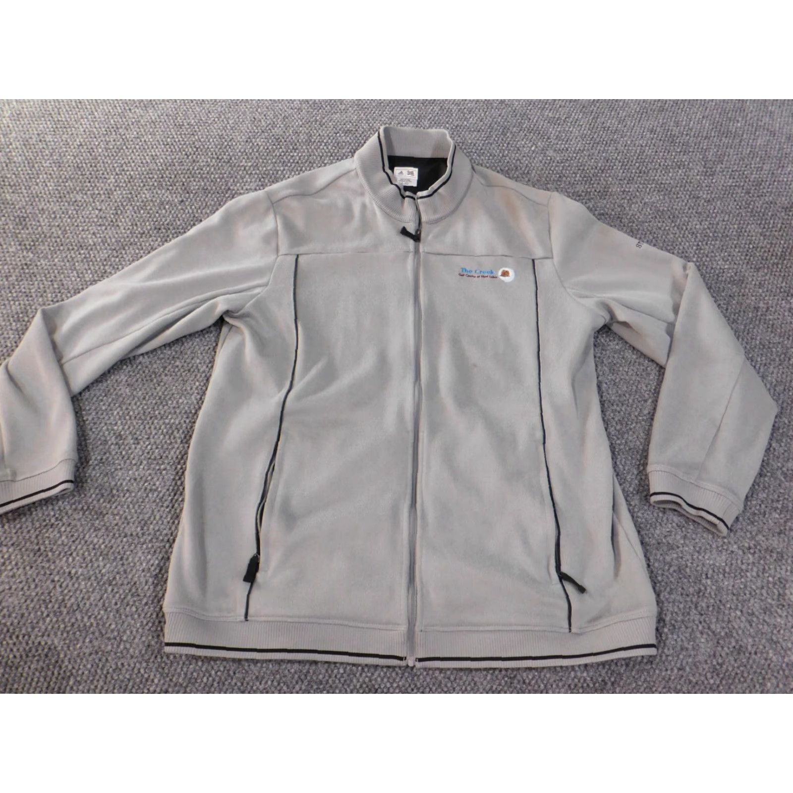 Adidas Adidas Jacket Mens L Gray Full Zip Logo Classic Golf Polyester Jersey Mid-Length" Size US L / EU 52-54 / 3 - 2 Thumbnail