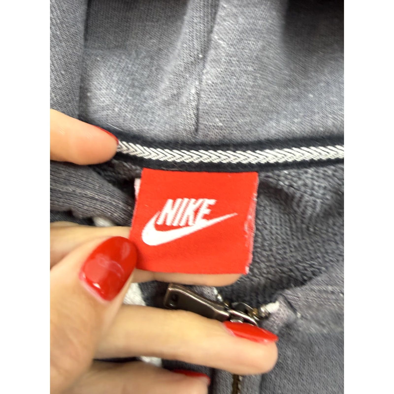 Nike Nike Hoodie Mens Medium Gray Full Zip Big Logo Sample Sweatshirt 545653-021 Size US M / EU 48-50 / 2 - 6 Thumbnail