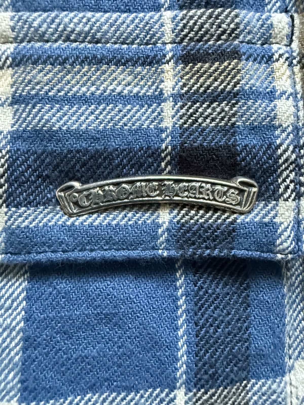 Chrome Hearts PLAID FLANNEL BLUE PADDED JACKET SHIRT Size US XL / EU 56 / 4 - 5 Thumbnail