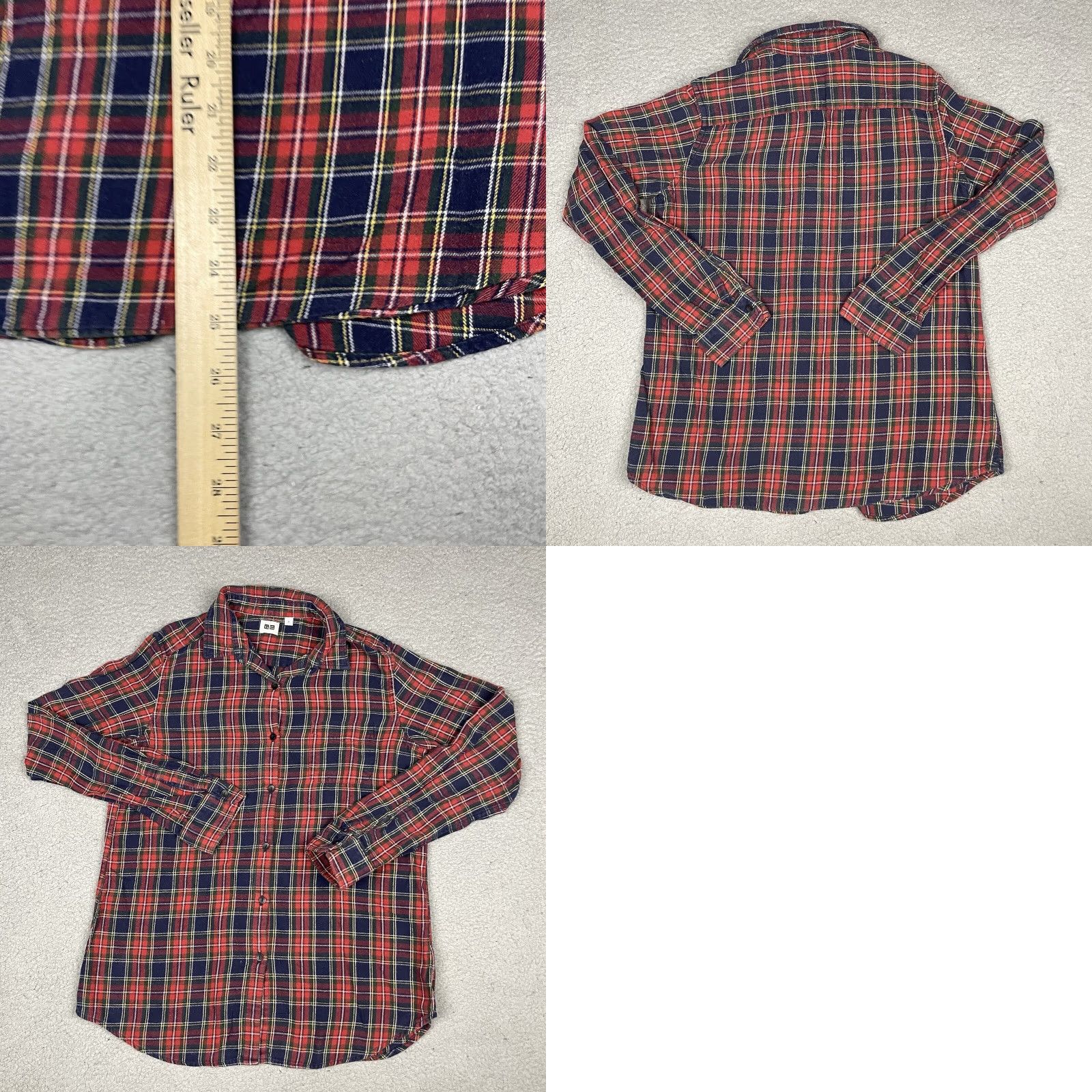 Uniqlo Uniqlo Button-Up Shirt Adult M Red Plaid Long Sleeve Collared Cotton* City Modern Logo Easy Care Button-Up Mens Regular Size US M / EU 48-50 / 2 - 8 Thumbnail