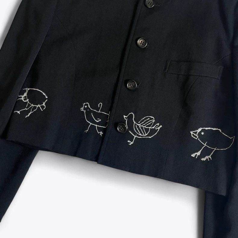 Other Comme Des Garcons Bird embroidered collarless coat Size S / US 4 / IT 40 - 4 Thumbnail