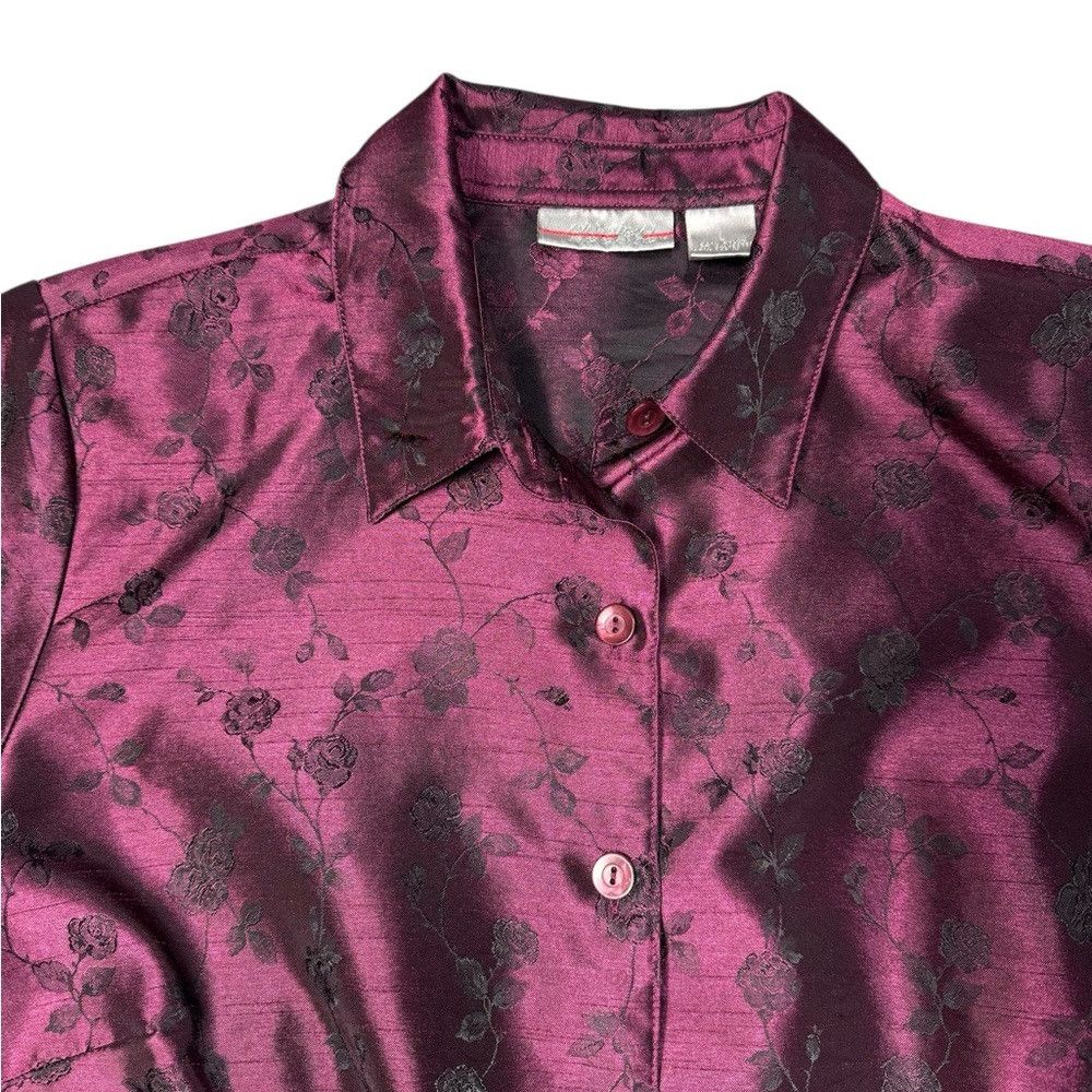 Other Vintage Design Assets Purple Taffeta Blouse Jacket Size L Size L / US 10 / IT 46 - 7 Thumbnail