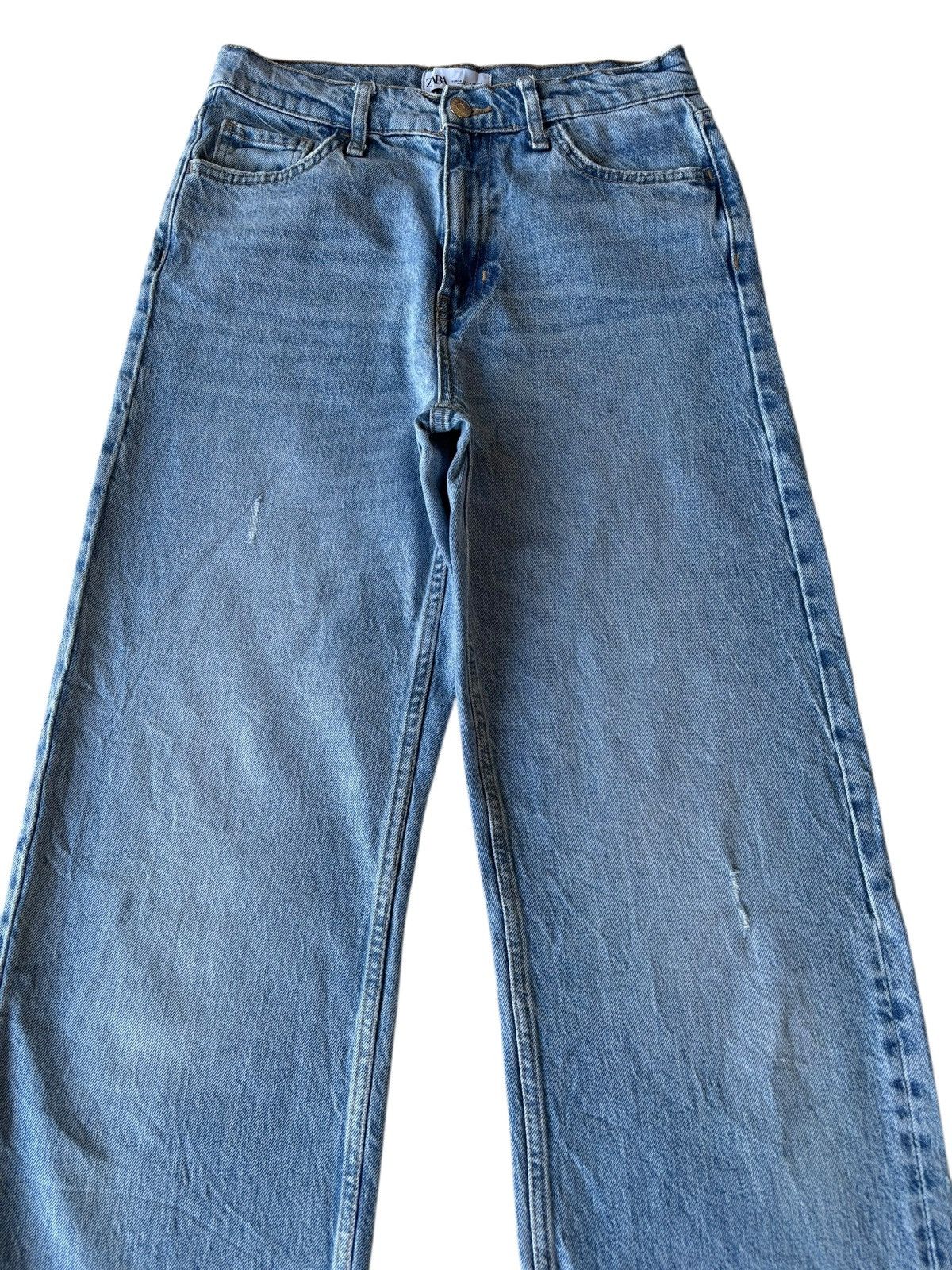 Le Grande Bleu (L.G.B.) 💥BAGGY JEANS WIDE LEG BLUE WASH ZARA DENIM JEANS Size US 27 - 2 Thumbnail