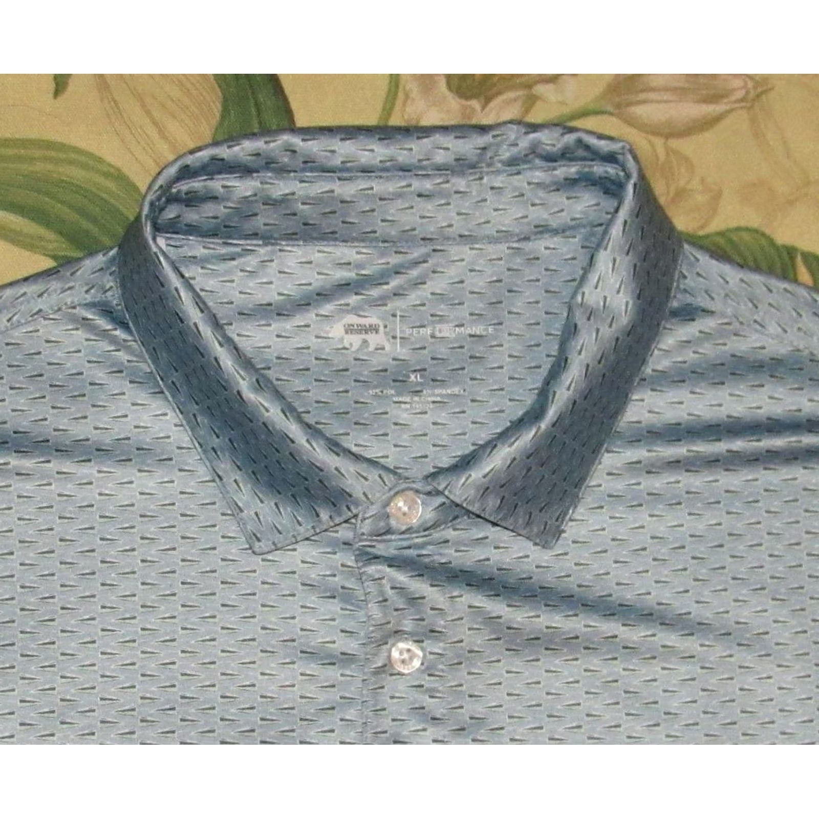 Vintage ONWARD RESERVE Performance Blue Printed Short Sleeve Polo Shirt XL Men XL Blue Size US XL / EU 56 / 4 - 2 Thumbnail