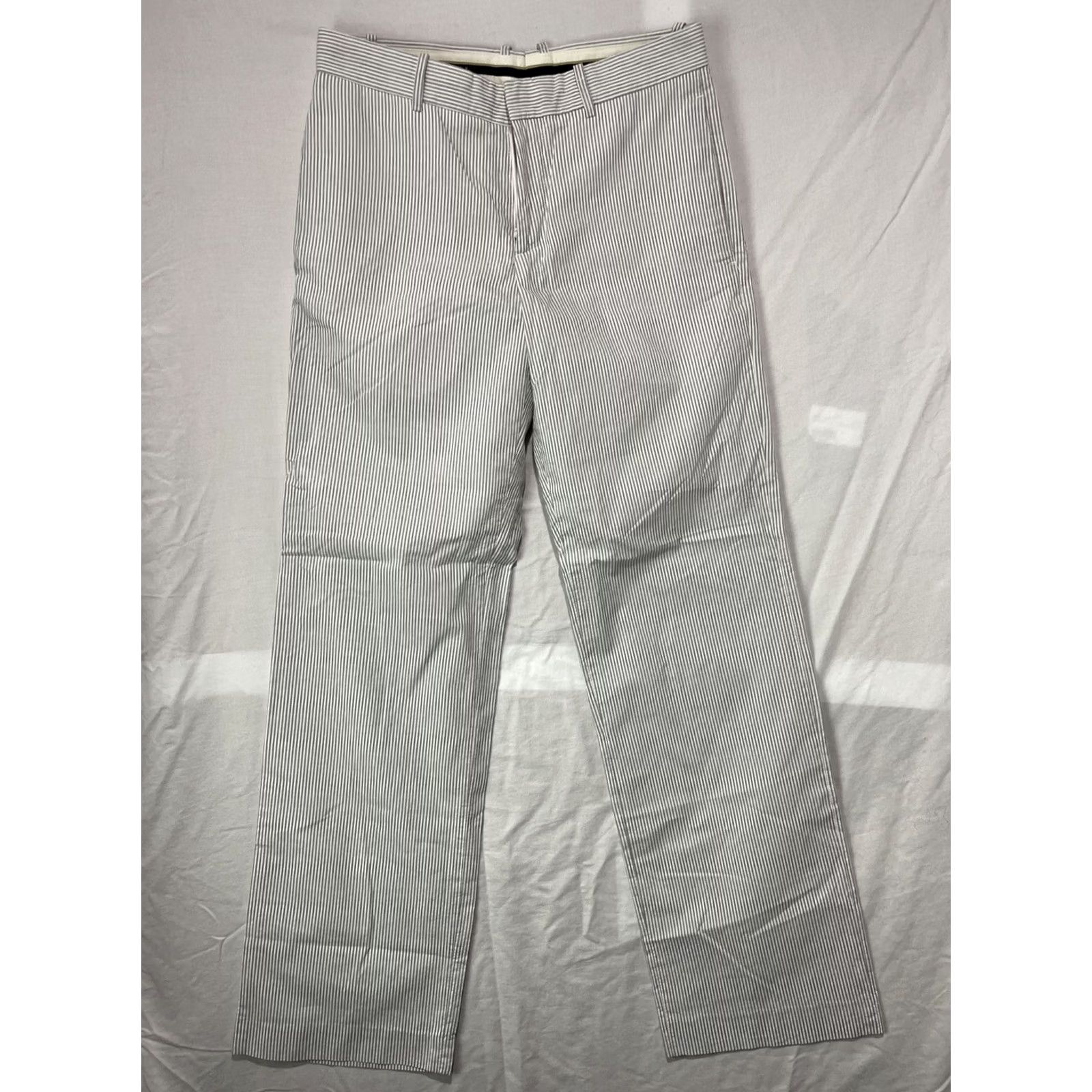 Theory Theory Dress Pants Womens 0 Straight Striped White Wool Crepe Flat Front Zip Button Pockets 32in Inseam USA Y2K Casual Dress Pants Womens Size 25" / US 0 / IT 36 - 2 Thumbnail